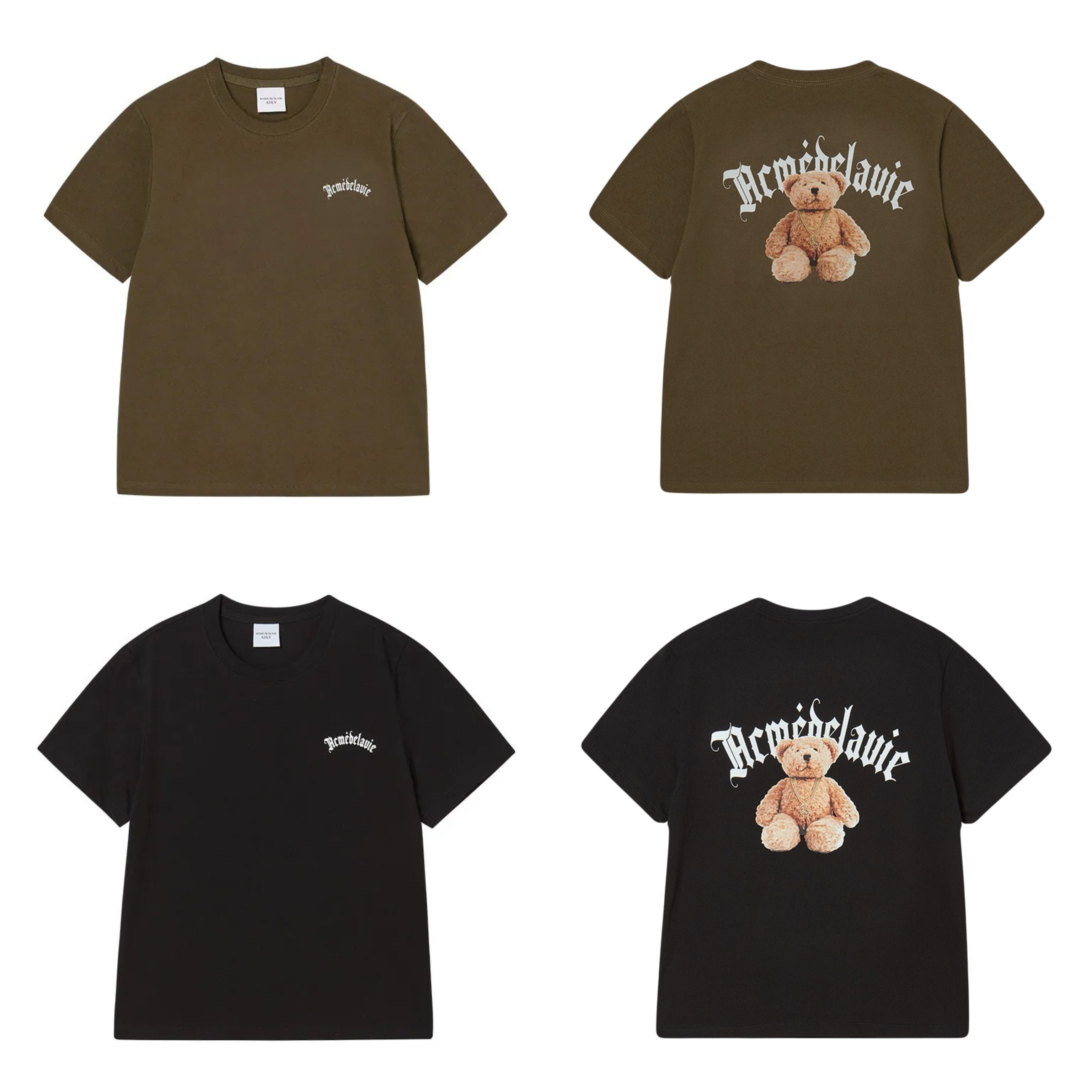 【7】ADLV WOMAN GOLD CHAIN BEAR DOLL SHORT SLEEVE T-SHIRT (2個尺碼 / 2色選擇)