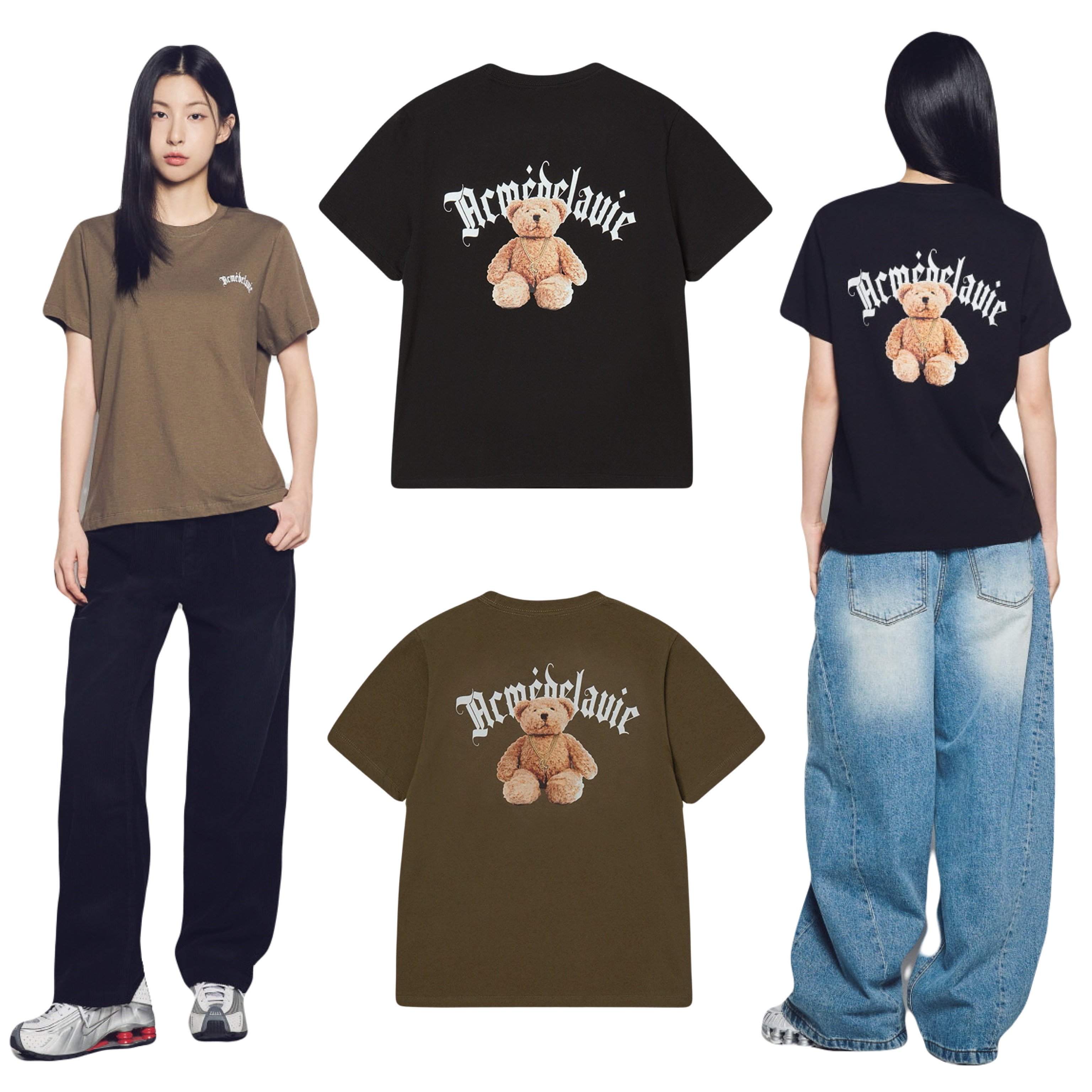 【7】ADLV WOMAN GOLD CHAIN BEAR DOLL SHORT SLEEVE T-SHIRT (2個尺碼 / 2色選擇)