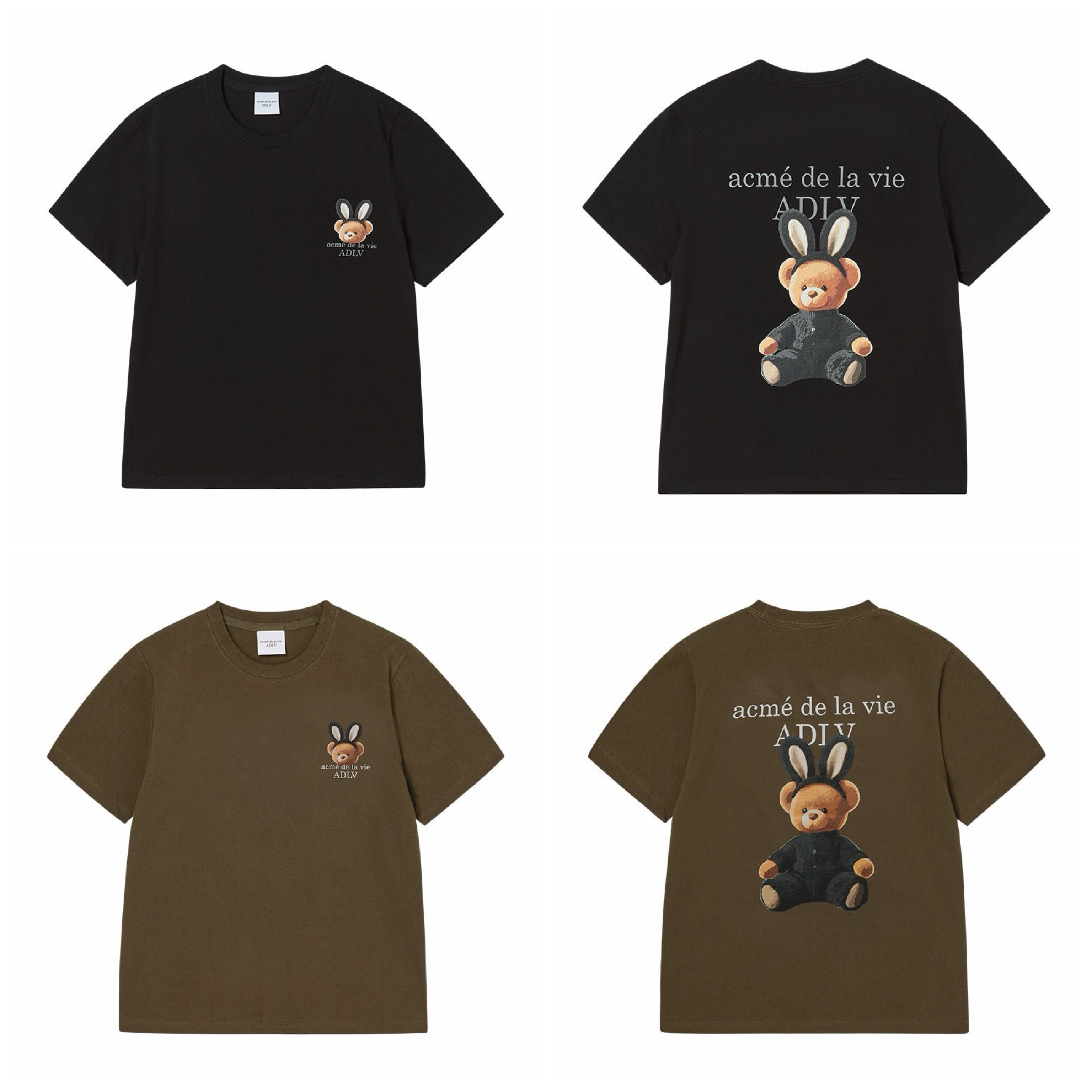 【8】ADLV WOMAN RABBIT BEAR DOLL LOGO SHORT SLEEVE T-SHIRT (2個尺碼 / 4色選擇)