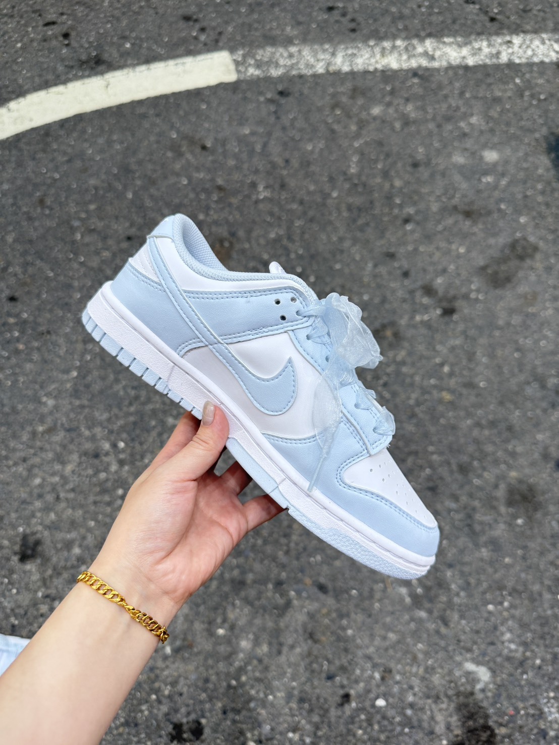 Nike Dunk Low "White Blue Tint" 冰川藍 蕾絲 緞帶 休閒鞋 IB7311-100