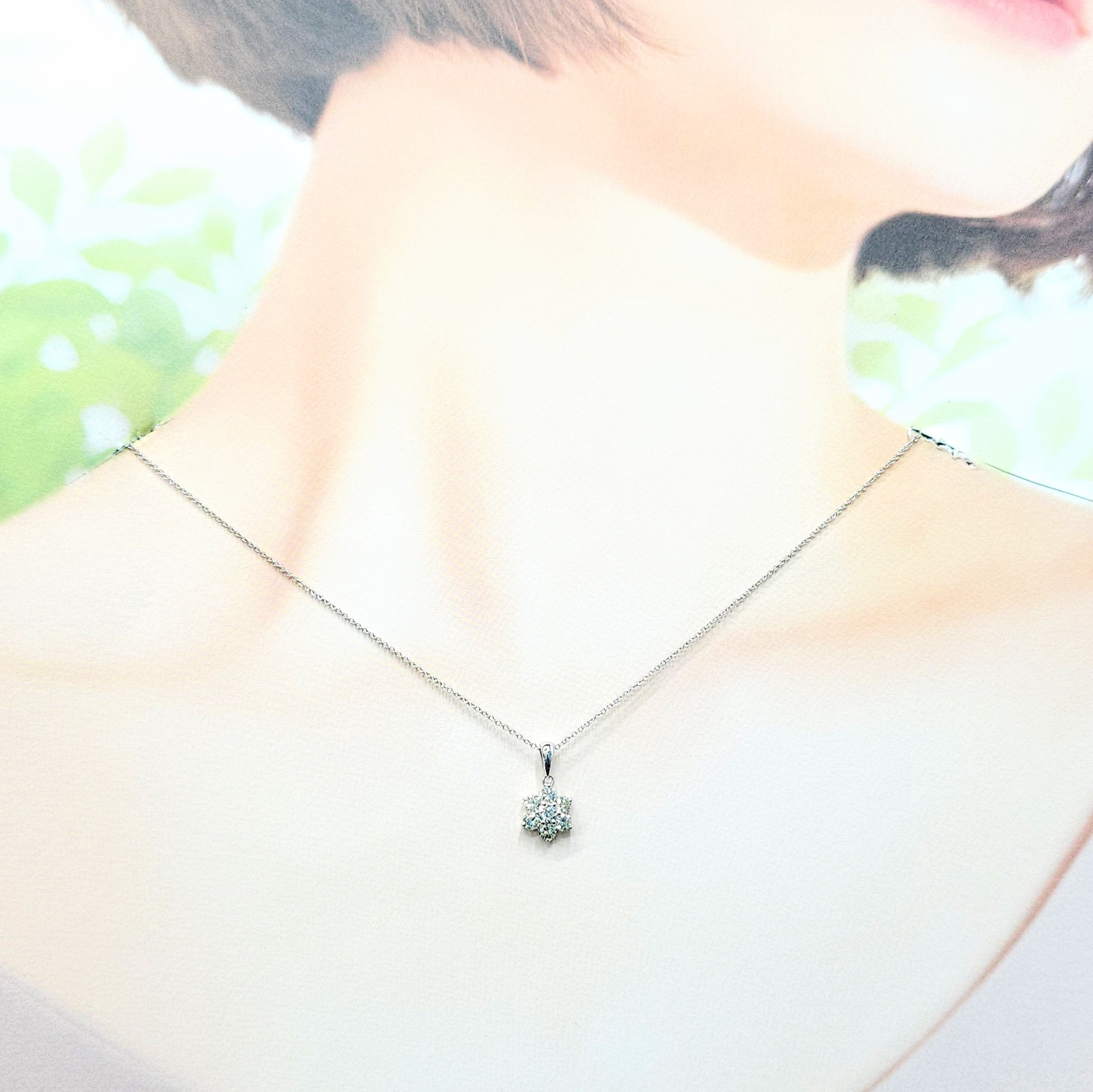 全新18K白金65份鑽石吊墜