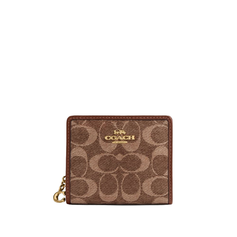 【Coach Outlet】Snap Wallet In Signature Chenille  咖