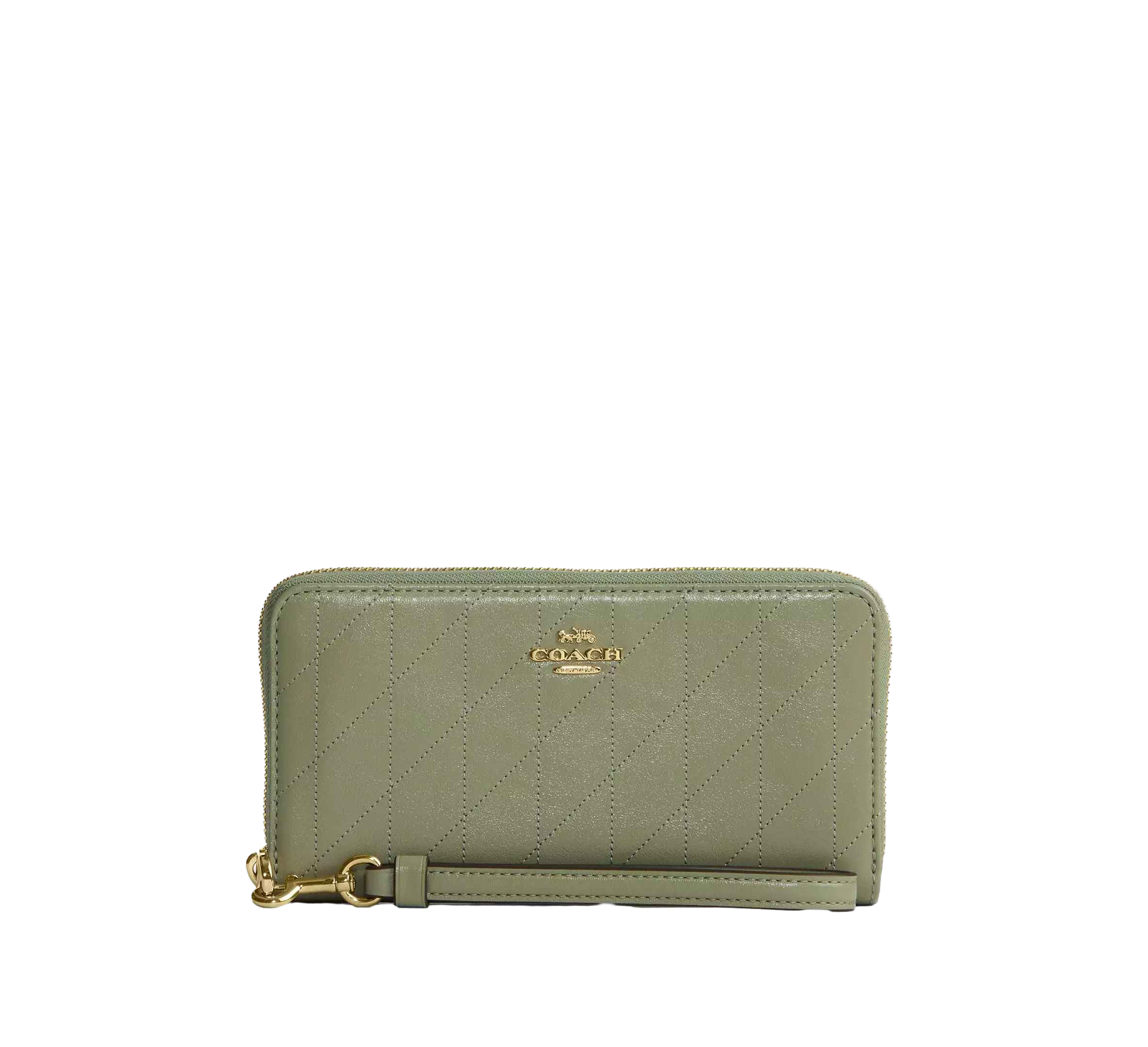 【Coach Outlet】Long Zip Around Wallet With Quilting  綠