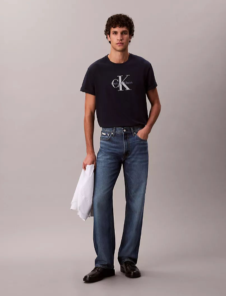 [USW] CALVIN KLEIN DARK SAPPHIRE MEN'S MONOLOGO TEE, UZZ163 (UZZ163)