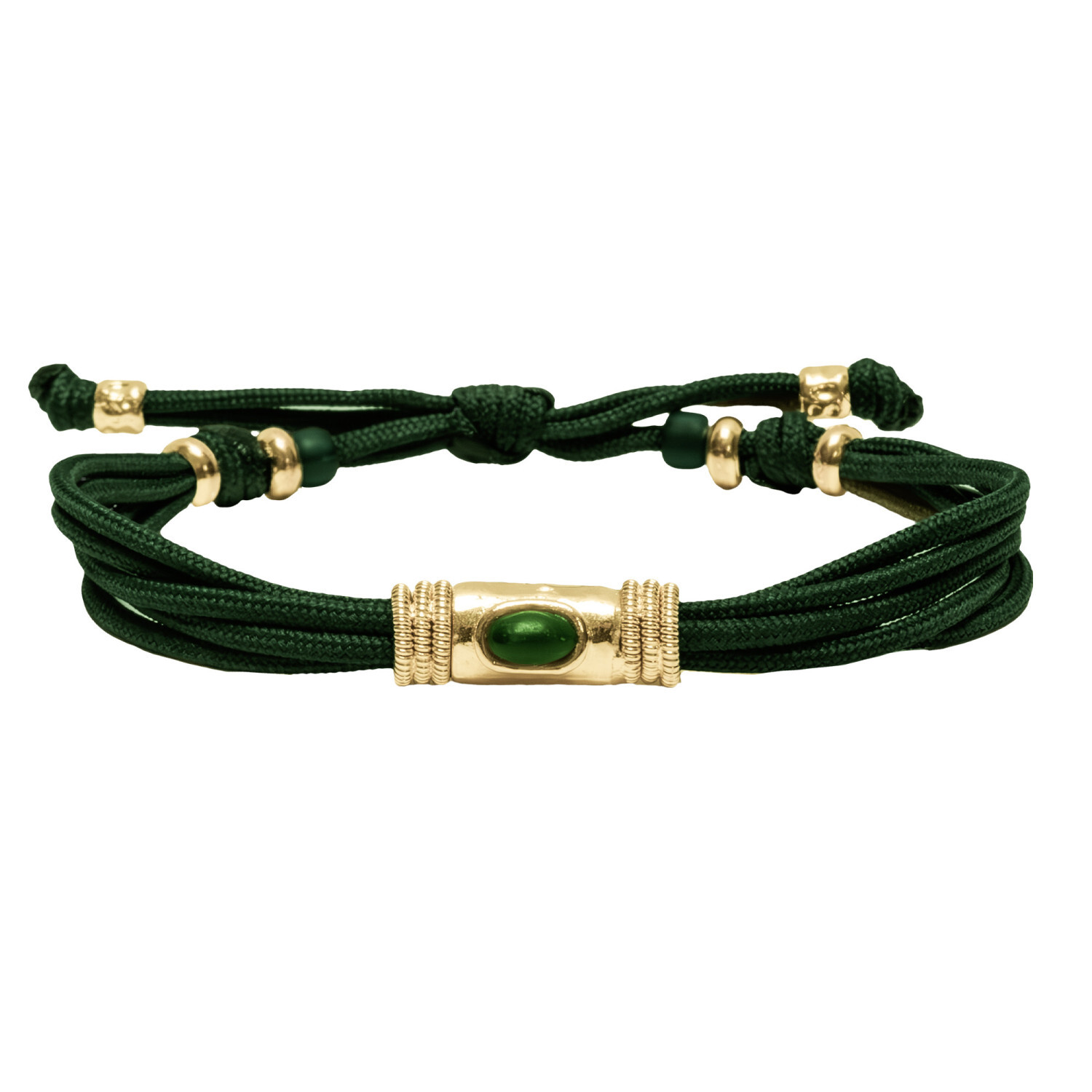 1SS0418-004 [SING A SONG]  BANG BANG Bracelet Cordon "Douille" Martelée Et Pierre Naturelle Anneaux En Corde De Guitare Aux Extrémités #MALACHIT-VERT (EU)