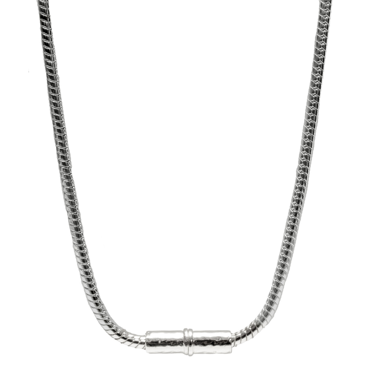 1SS0418-050 [SING A SONG]  BANG BANG Collier Chaîne Serpent Douille Martelée #Argenté (EU)