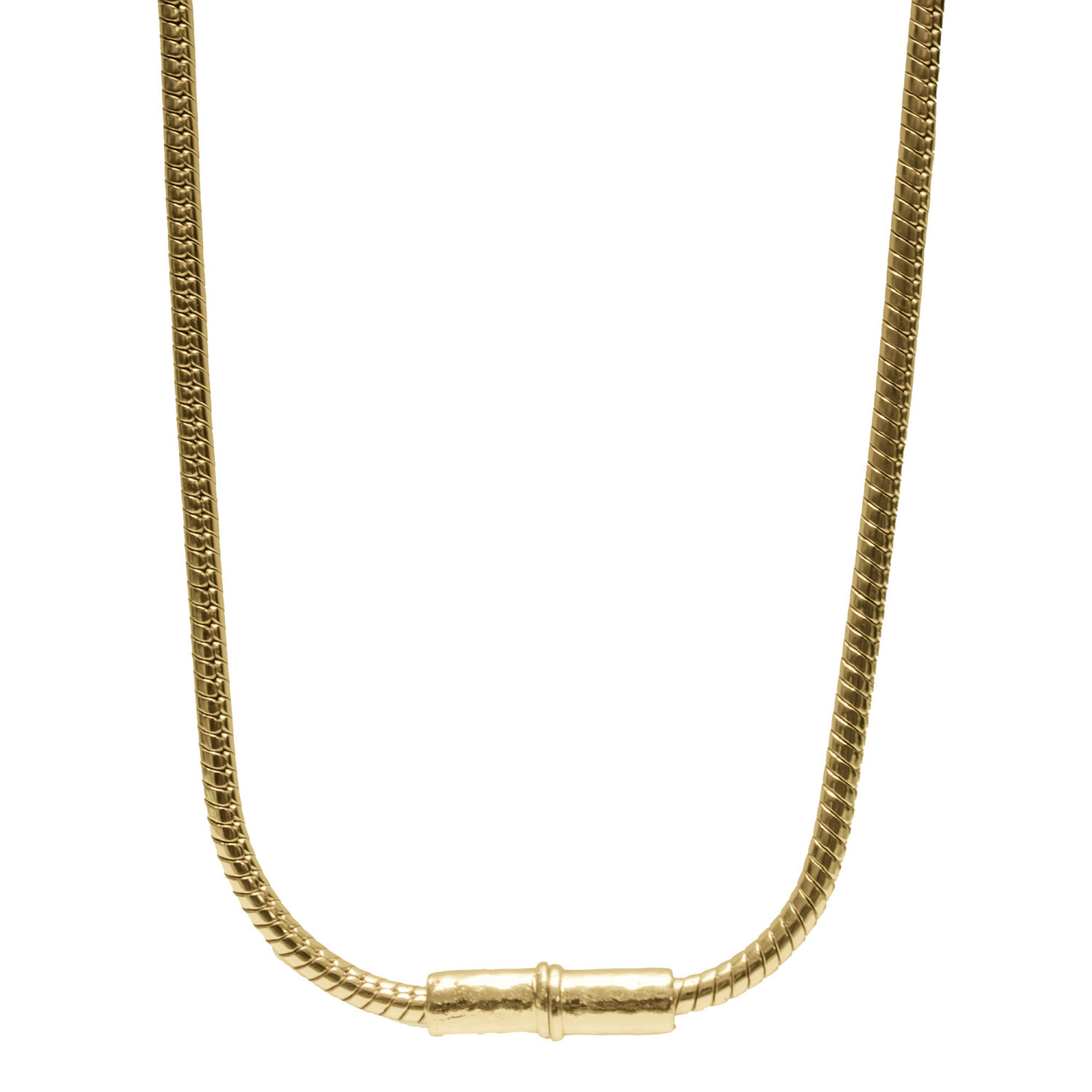 1SS0418-052 [SING A SONG]  BANG BANG Collier Chaîne Serpent Douille Martelée #Doréjaune (EU)