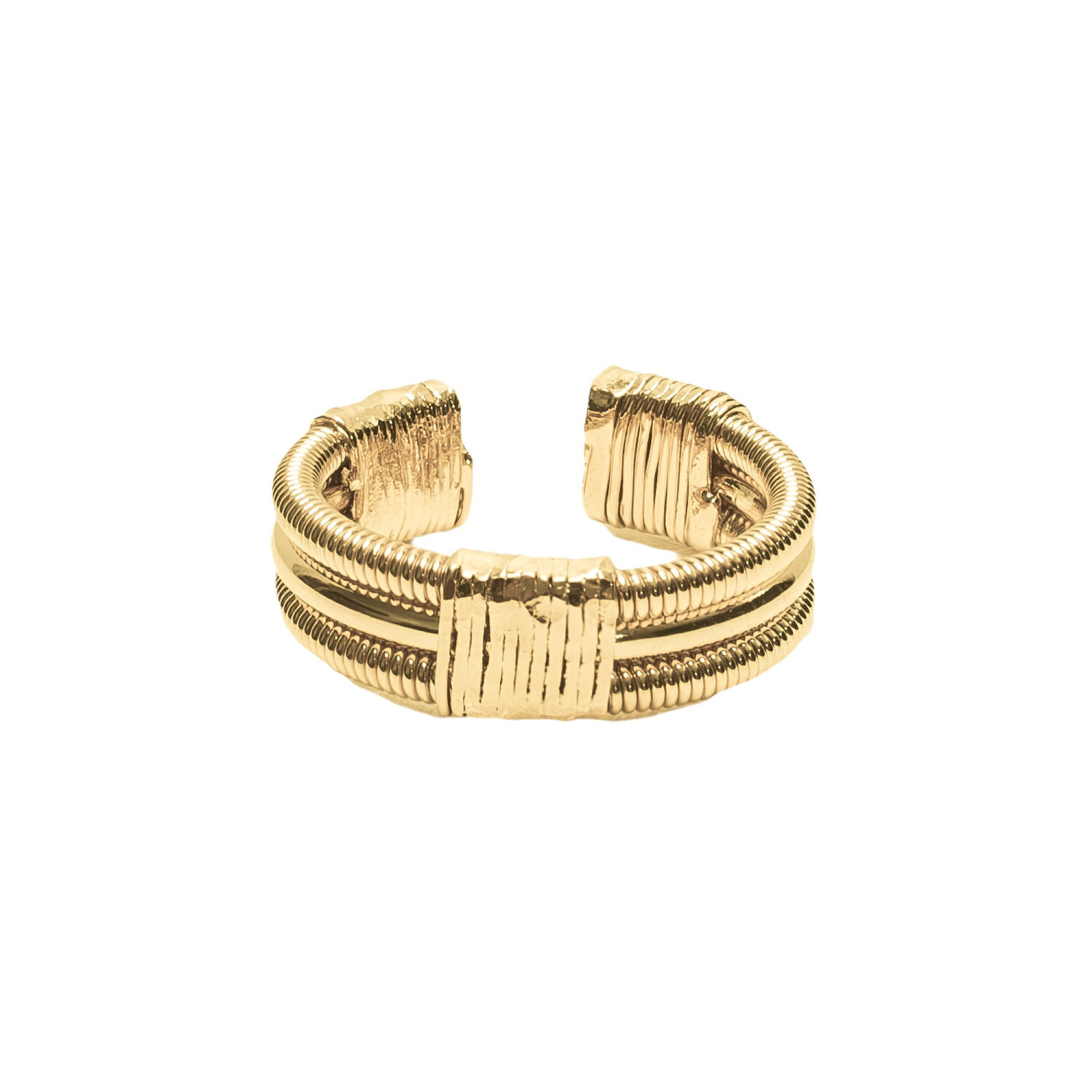 1SS0418-080 [SING A SONG]  EMBALLE-MOI ( "WRAP ME UP") Bague 2 Cordes De Basse Emballées Réglable #Doréjaune (EU)