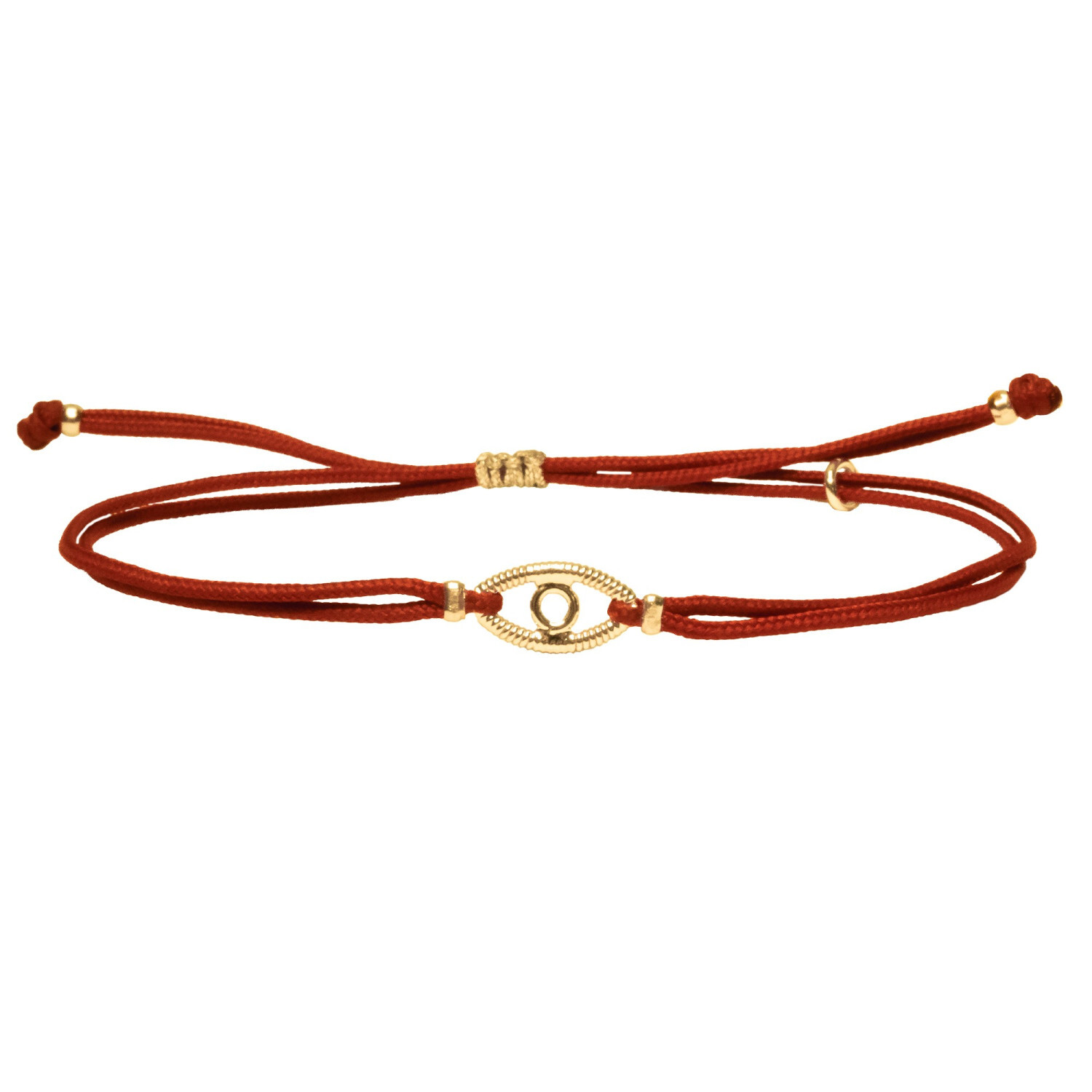 1SS0418-119 [SING A SONG]  HOOK, EYES & CROIX Bracelet Eyes Petit Modèle En Corde De Guitare Sur Cordon #ROUGE (EU)