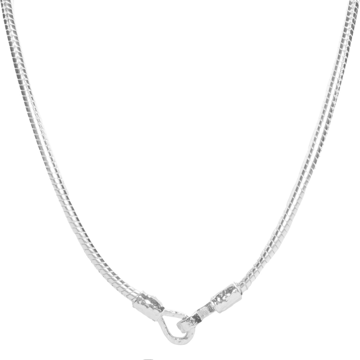 1SS0418-128 [SING A SONG]  HOOK, EYES & CROIX Collier Chaîne Serpent Hook Martelé Pour Femme #Argenté (EU)