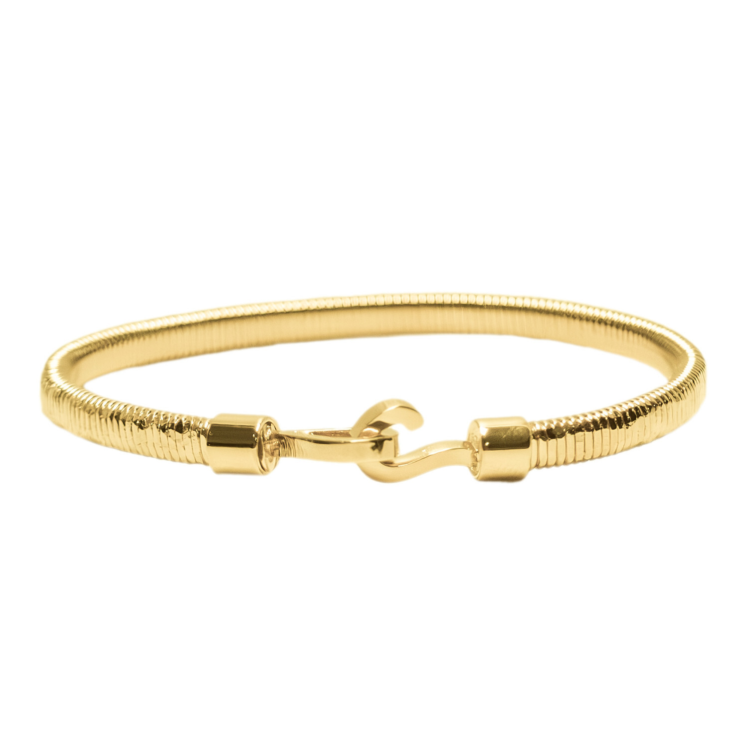 1SS0418-123 [SING A SONG]  HOOK, EYES & CROIX Bracelet Hook Martelé En Corde De Basse Plate #Doréjaune (EU)