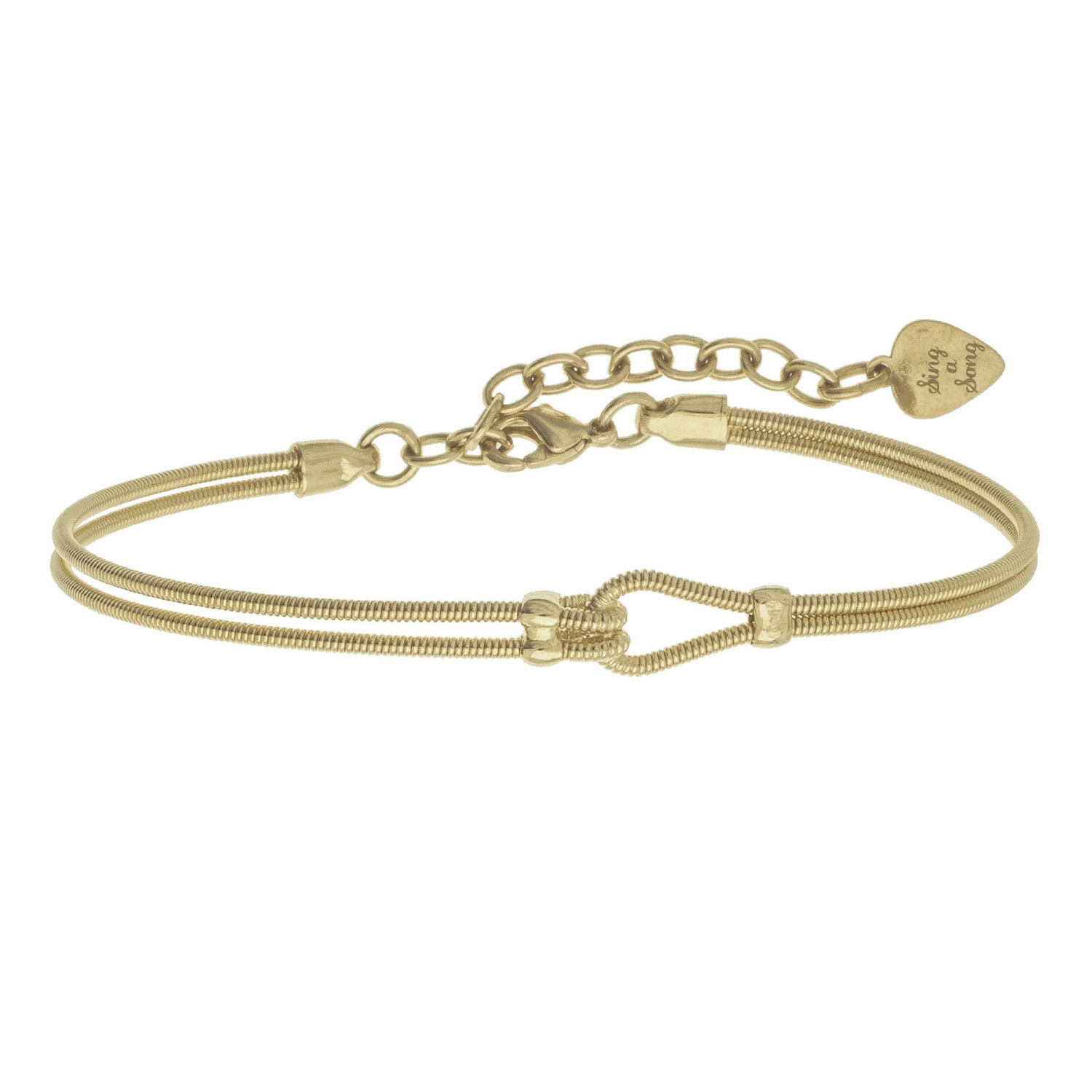 1SS0418-136 [SING A SONG]  JUST ME, YOU & ME Bracelet " Just Me" Horizontale Double Corde De Guitare #Doréjaune (EU)