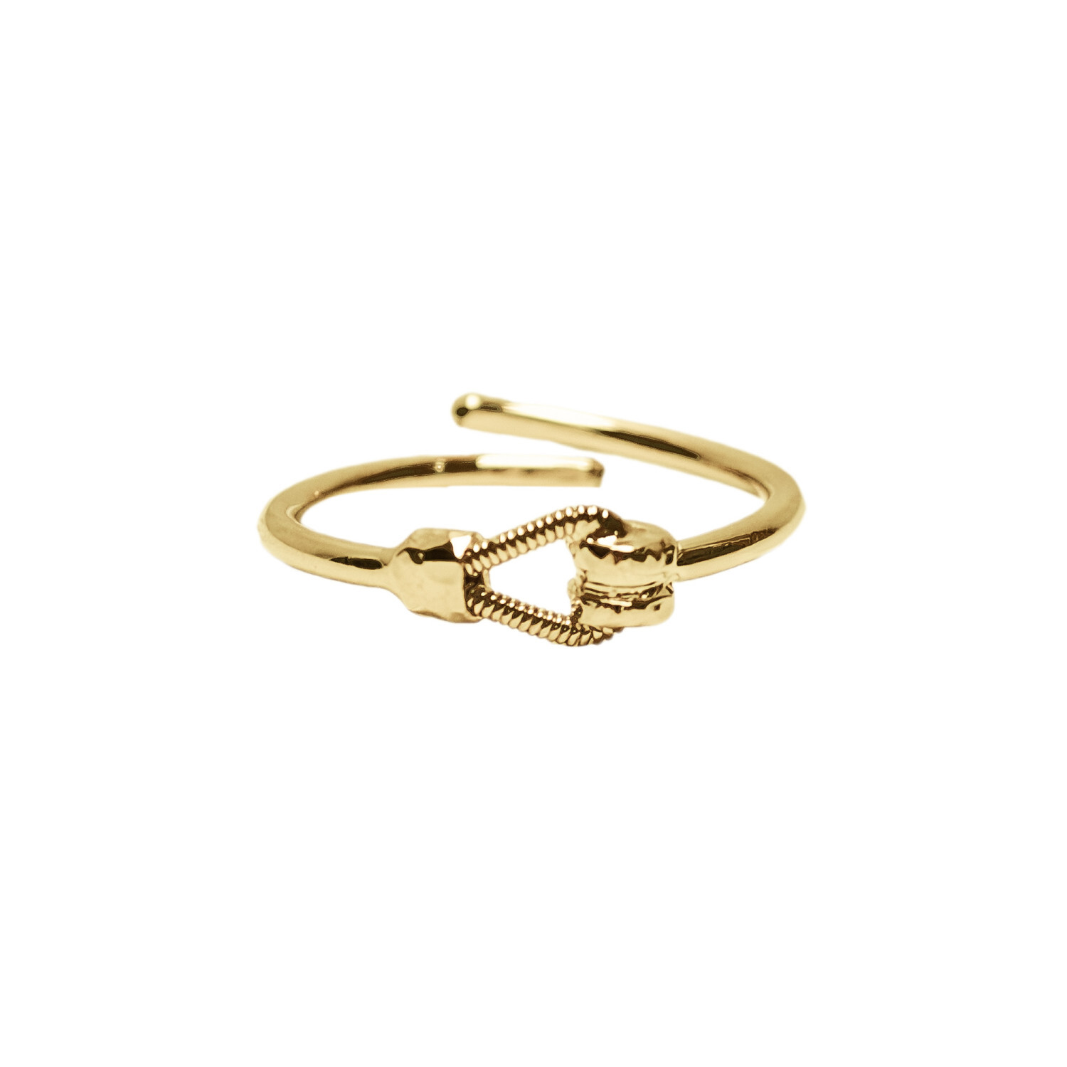 1SS0418-141 [SING A SONG]  JUST ME, YOU & ME Bague "Just Me" Horizontale Martelée En Corde De Guitare Réglable #Doréjaune (EU)