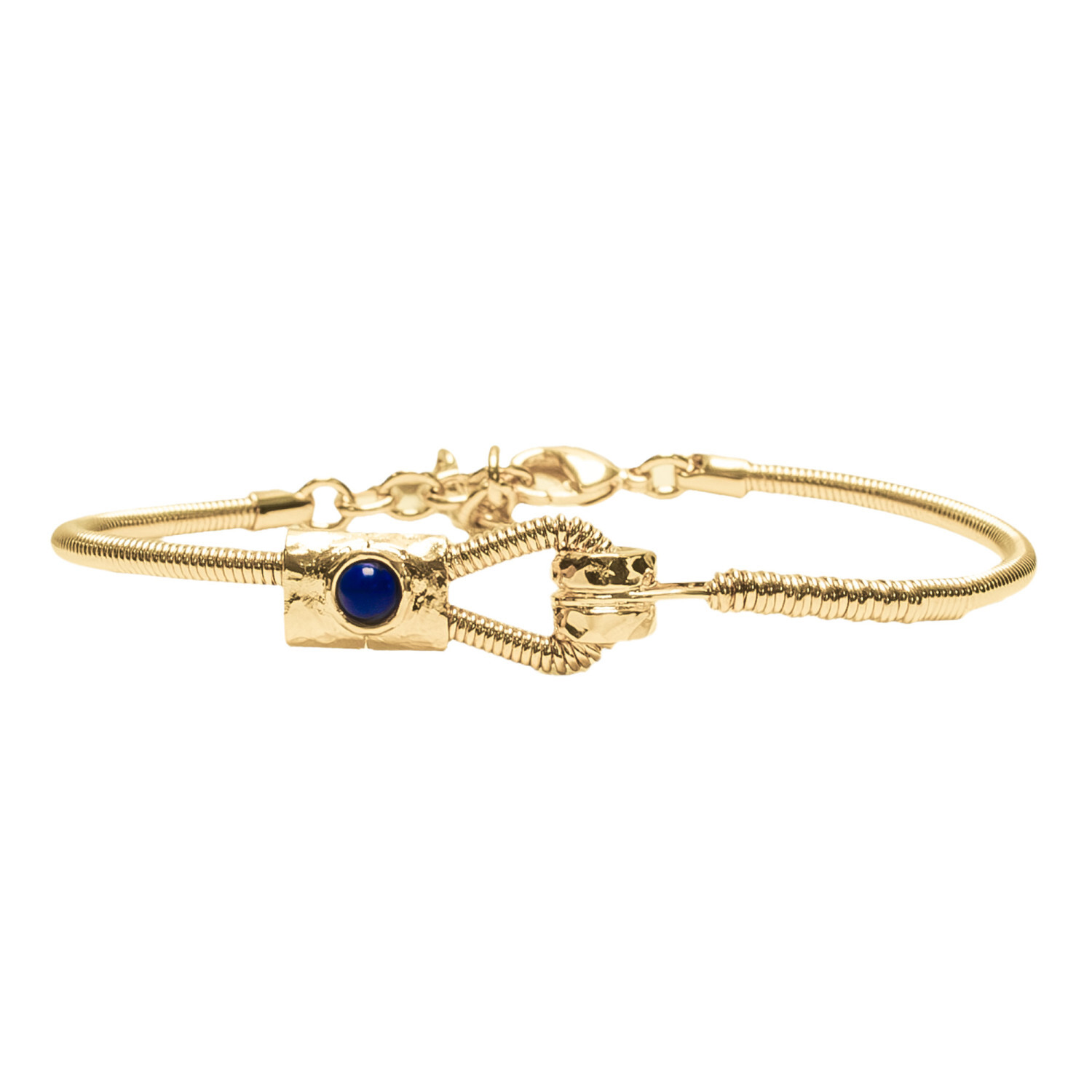 1SS0418-174 [SING A SONG]  JUST ME, YOU & ME Bracelet " Just Me" Corde De Basse Fixation Horizontale Et Pierre Naturelle #LAPIS (EU)