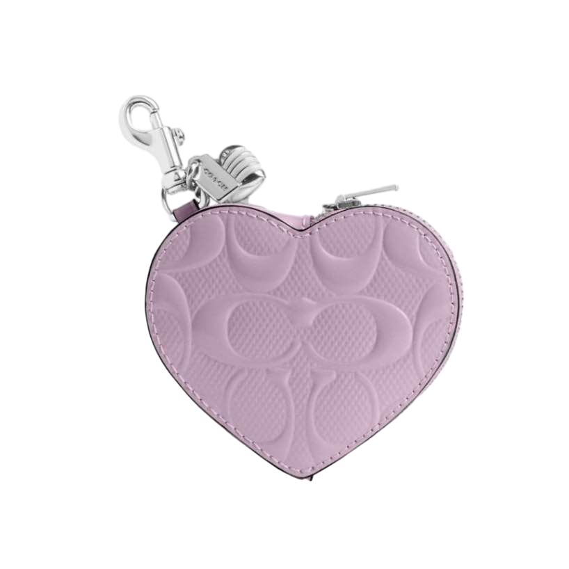 【Coach Outlet】Heart Bag Charm With Patent Signature  紫
