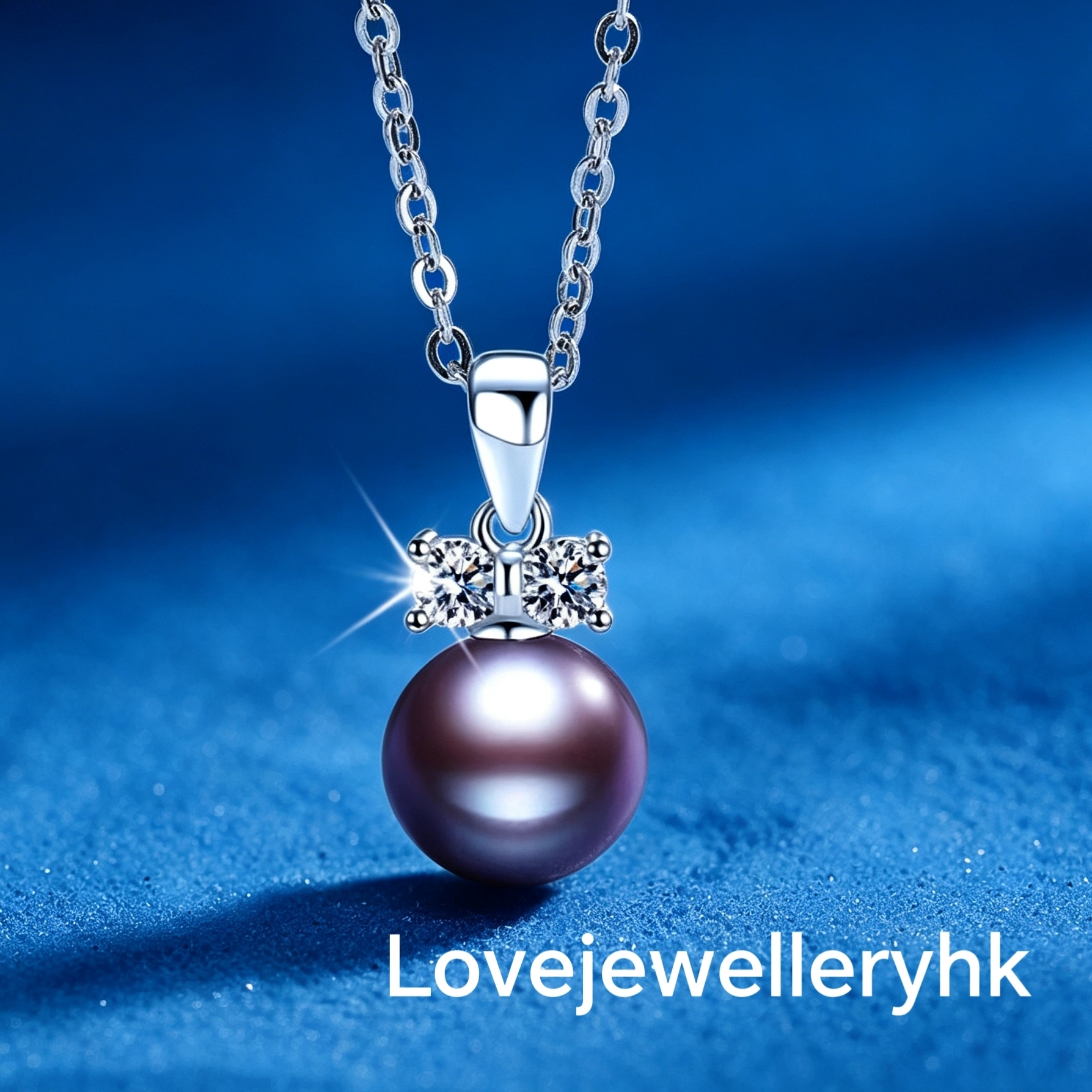 天然紫珍珠莫桑鑽吊咀       P02C028