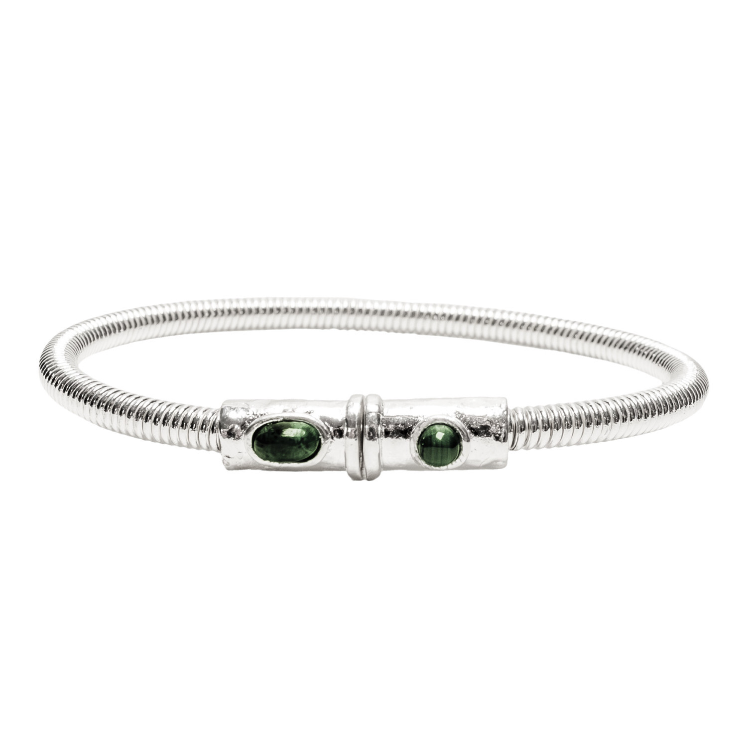 1SS0418-212 [SING A SONG]  BANG BANG Bracelet En Corde De Basse Big Avec Fermoir Aimanté Martelé Et Pierres Naturelles #MALACHIT (EU)