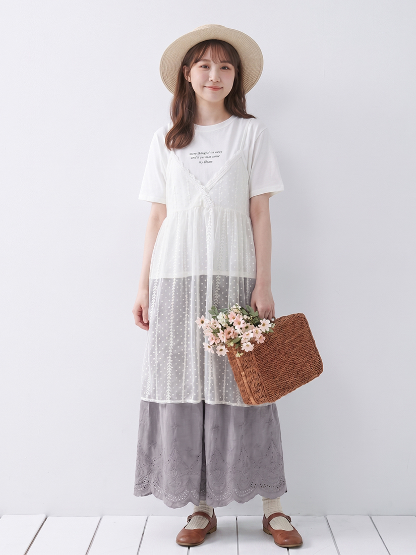 緹花背心涼感棉上衣純棉寬褲組合