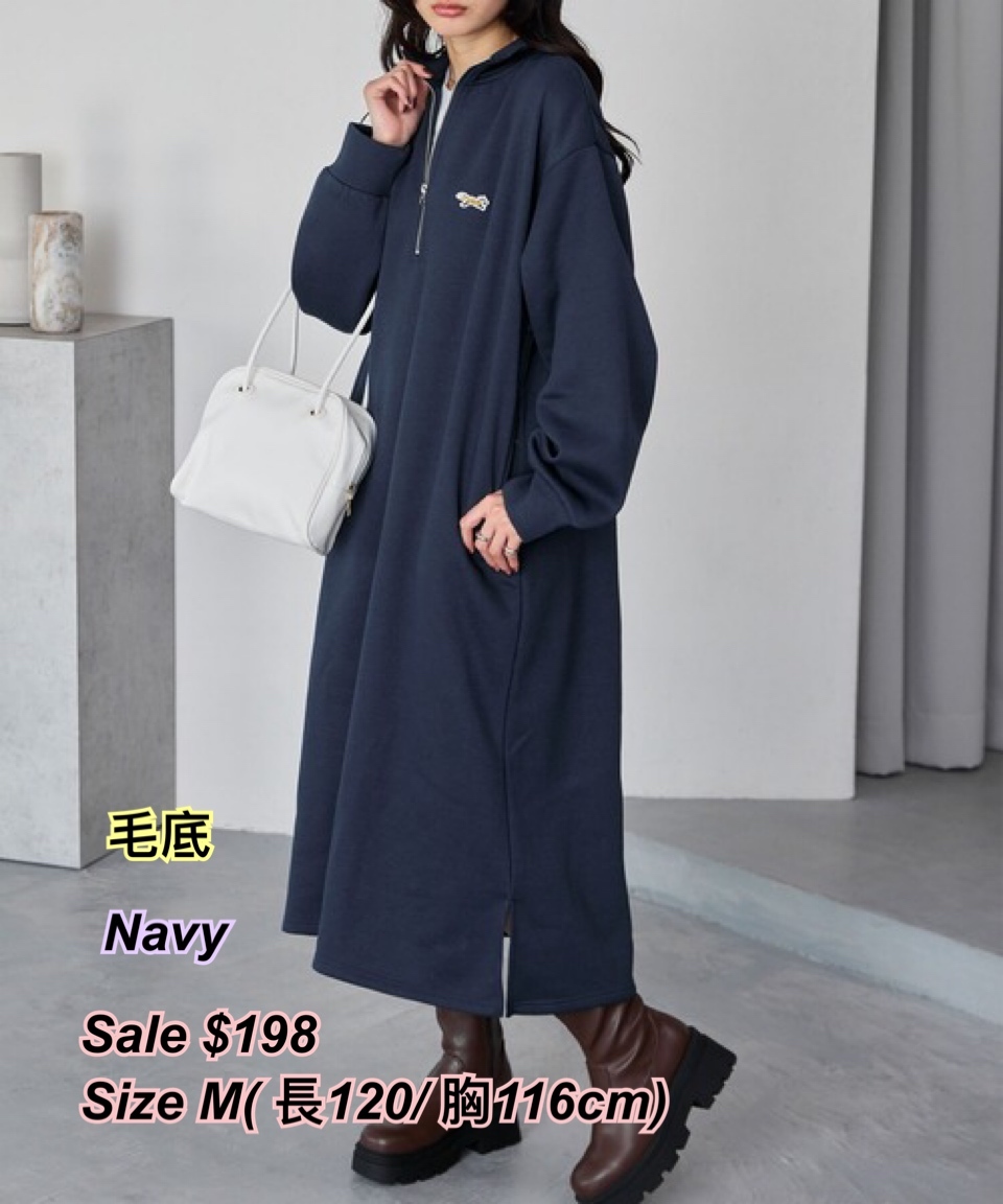 260418 Time sale Penneys 毛底半拉鏈連身裙 / 2 色