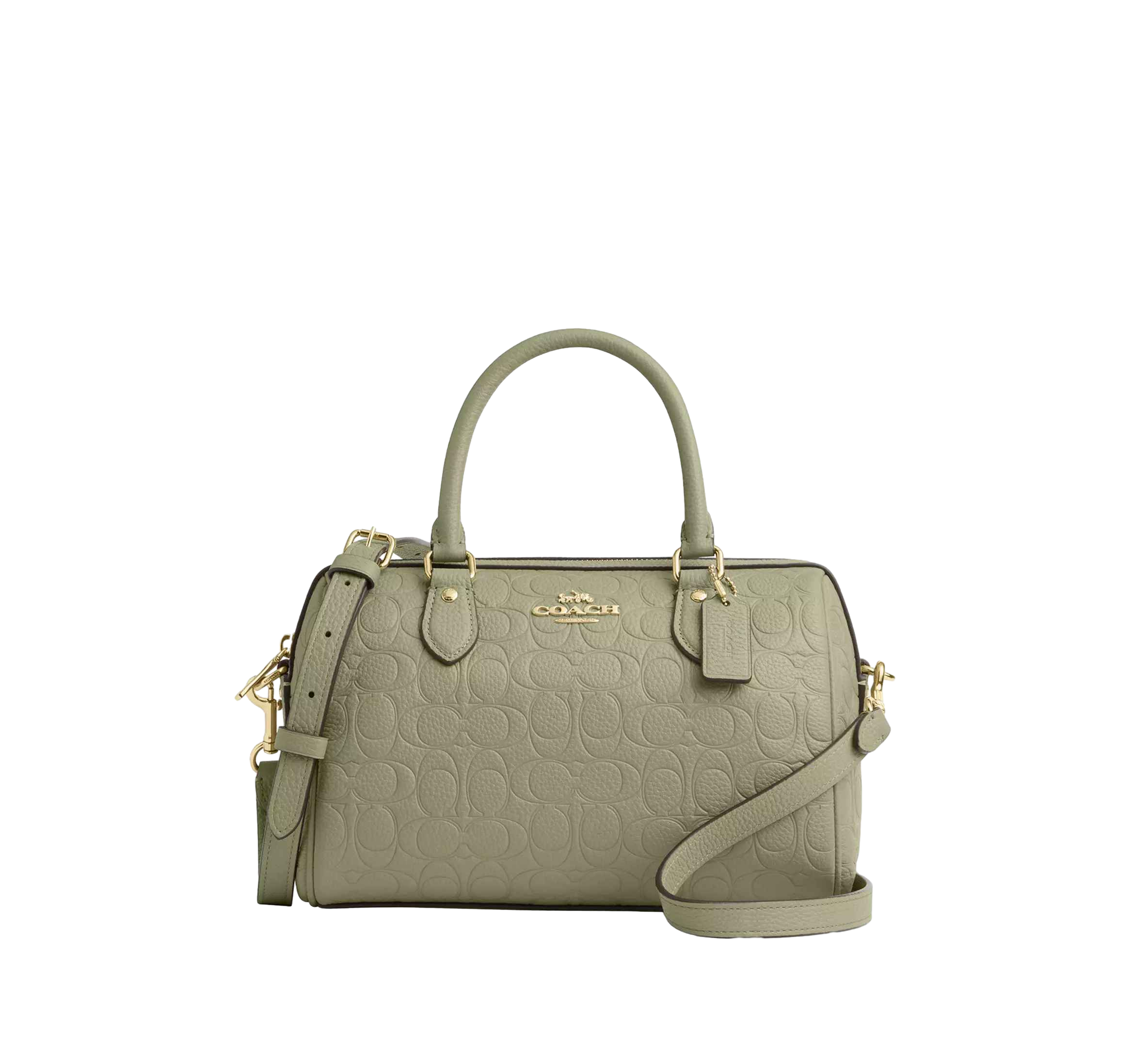 【Coach Outlet】Rowan Satchel Bag In Signature Leather  綠