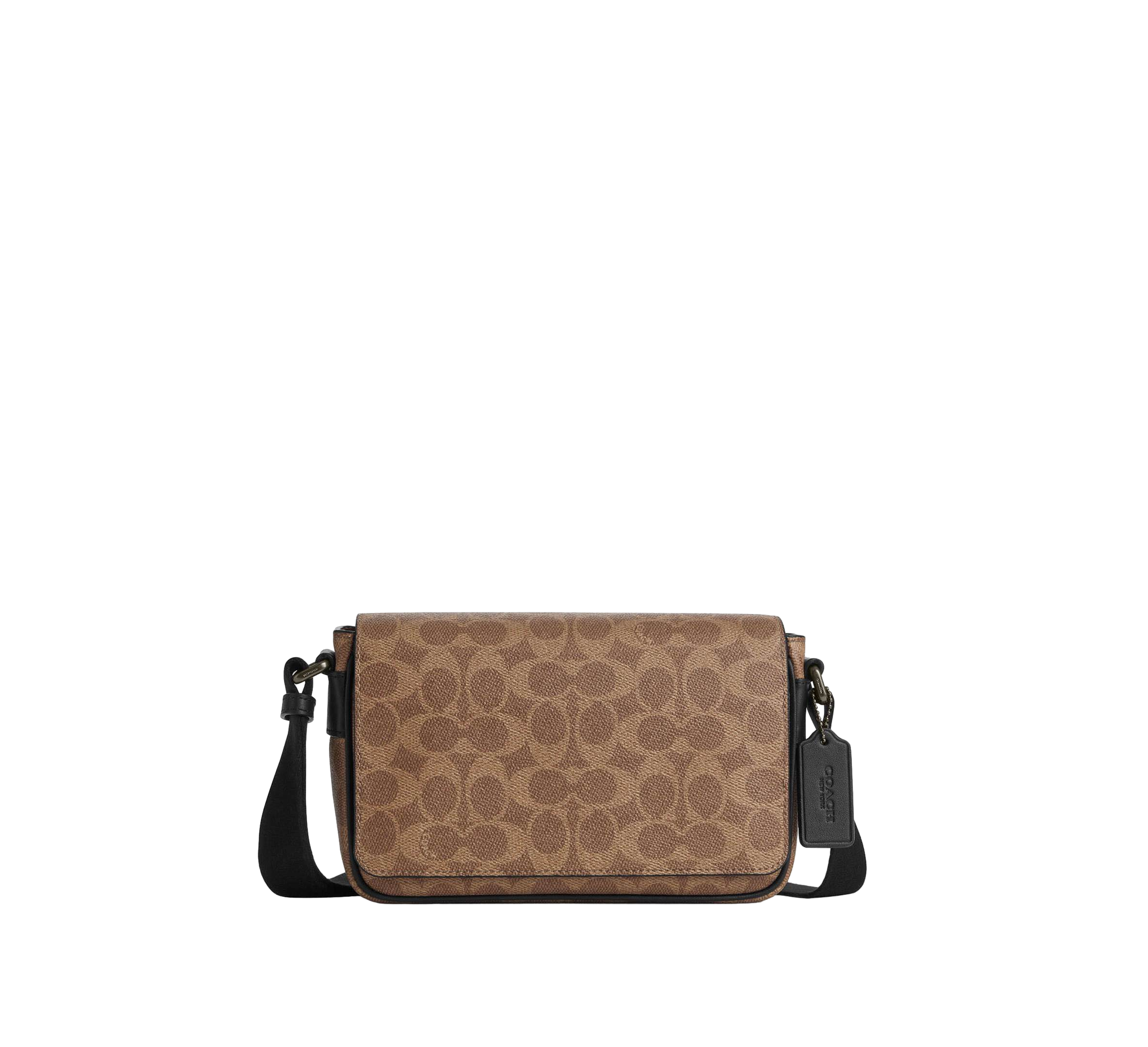 【Coach Outlet】Jack Small Flap Crossbody Bag In Signature Canvas  咖