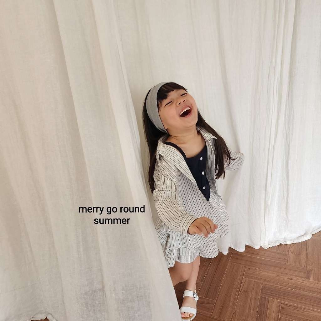 正韓夏Merry-go-round 2色直條襯衫外套