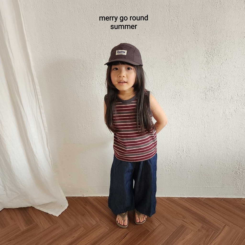 正韓夏Merry-go-round 兩色圓領條紋背心