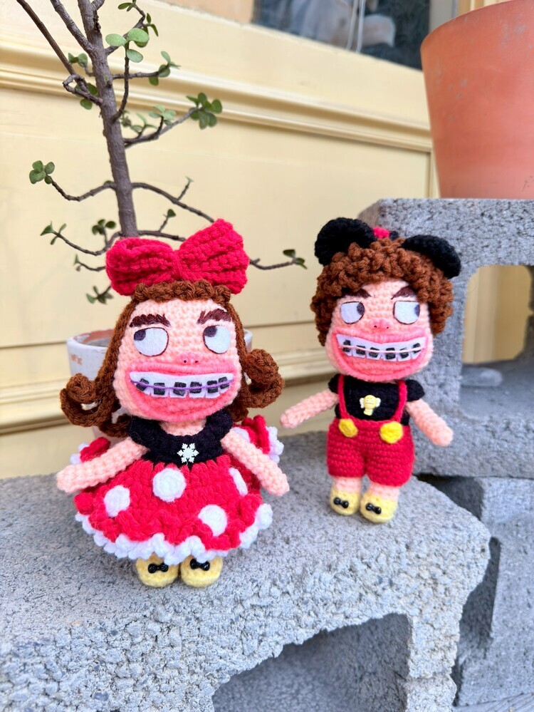 預購025-米奇&米妮牙套醜娃吊飾『約16cm』『預購時間45-60天』