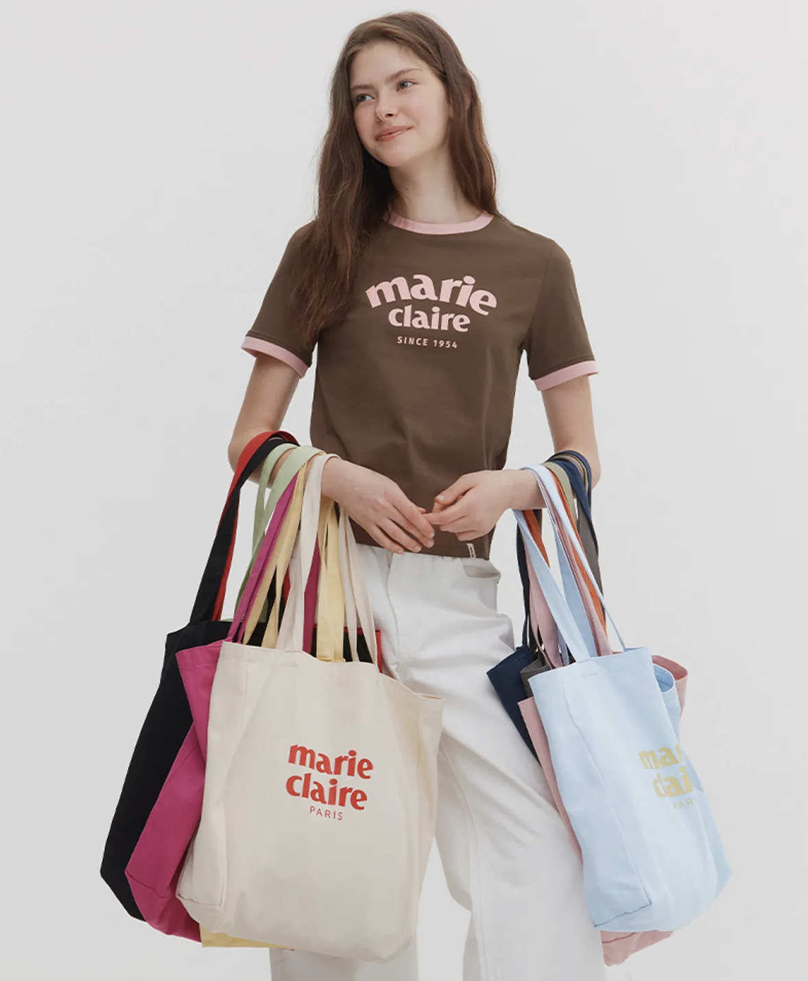 <韓國代購> MARIE CLAIRE ESSENTIAL LOGO COTTON BAG