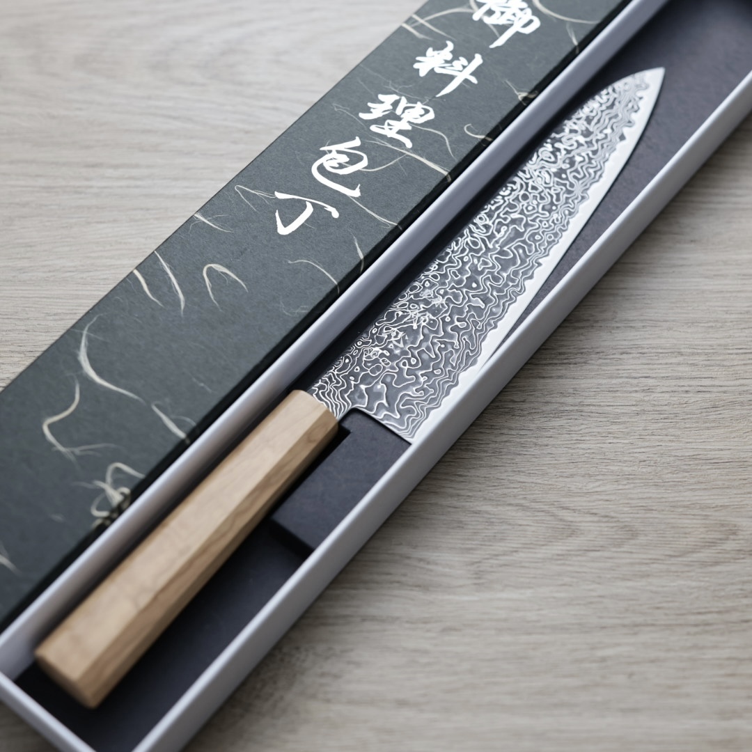 初心 流冰 牛刀 210mm SG2鋼 黑染大馬士革