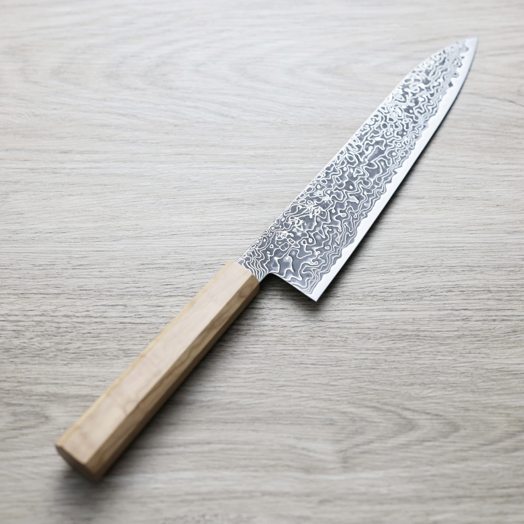 初心 流冰 牛刀 210mm SG2鋼 黑染大馬士革