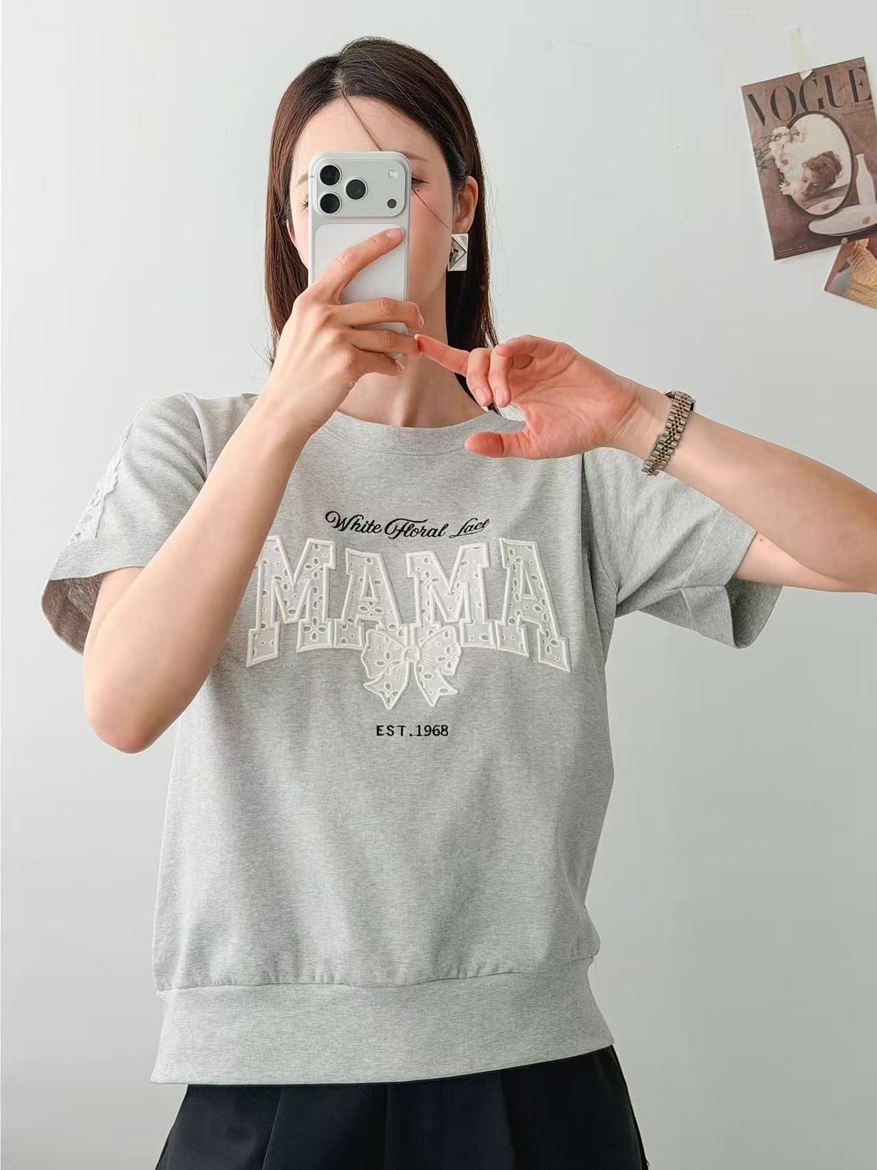 韓國iA 牌子高質英文字拼lace top ~159P