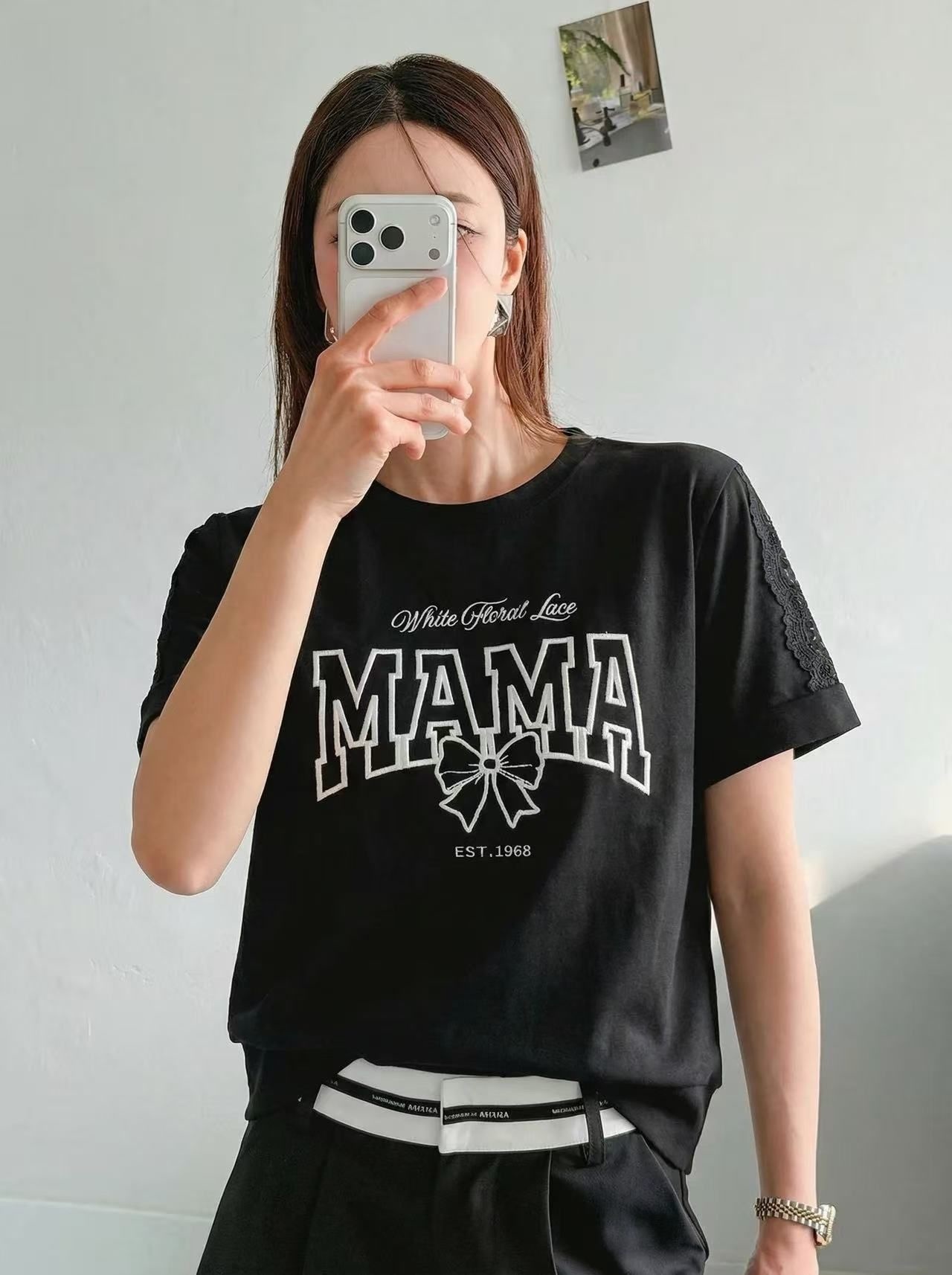 韓國iA 牌子高質英文字拼lace top ~159P