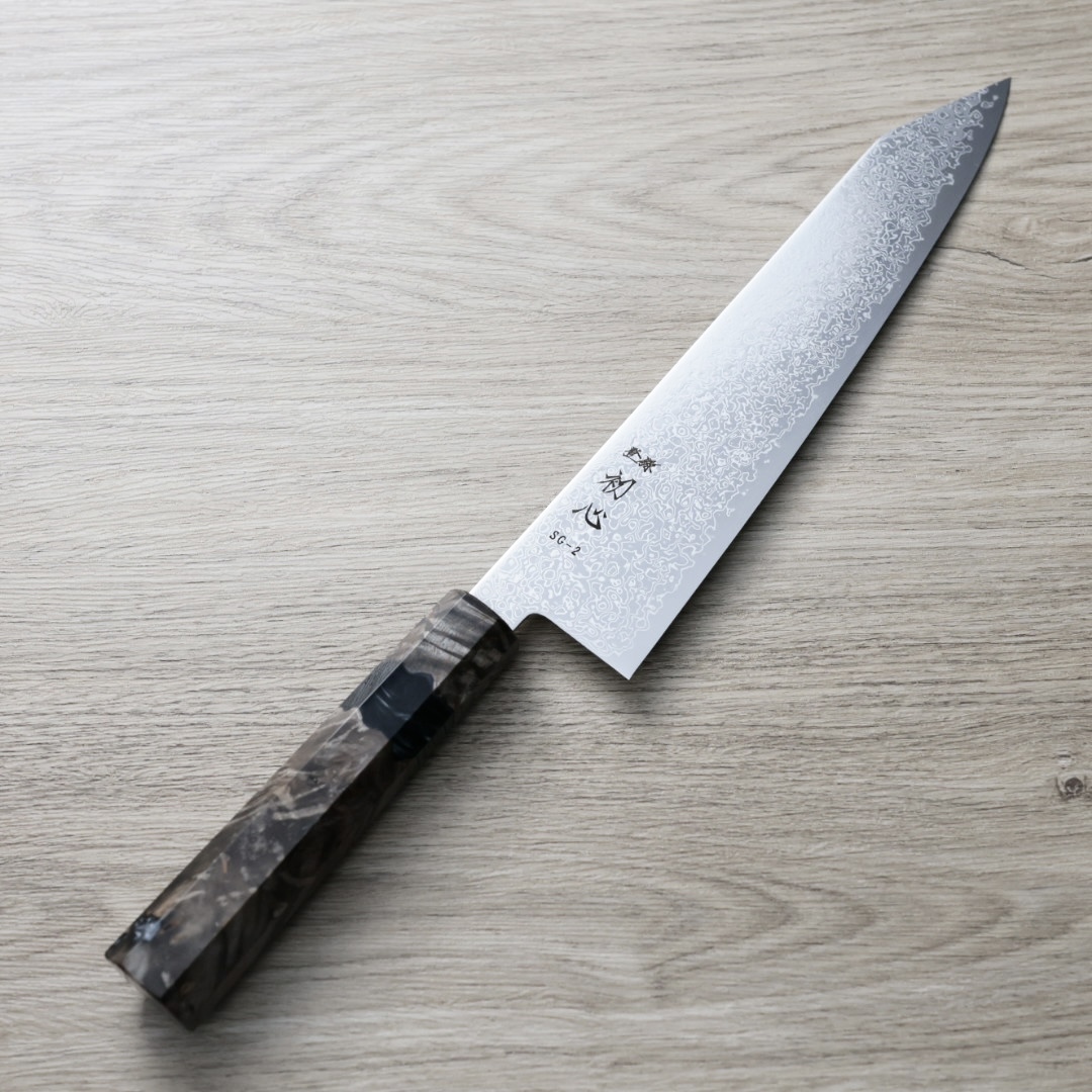 初心 細冰 切付牛刀 240mm SG2鋼 大馬士革