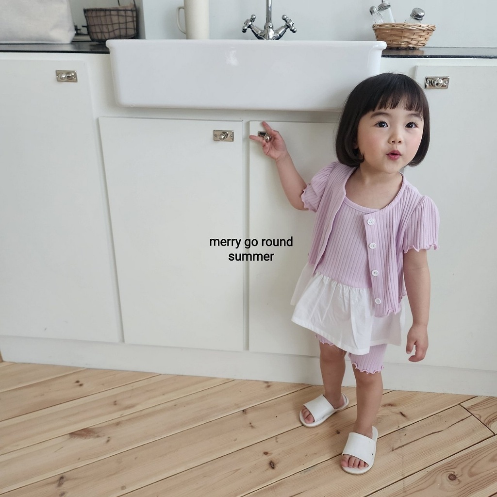 正韓夏Merry-go-round 甜姐兒外套背心木耳短褲套裝