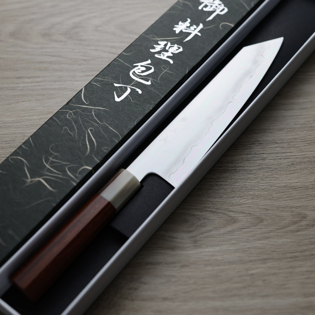 明神利器製作所 鐵人作 切付牛刀 210mm 銀三鋼 浮刃