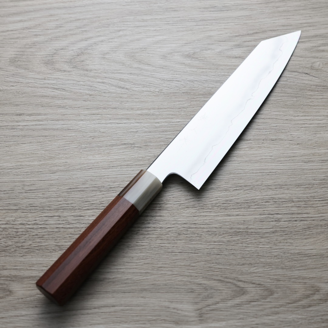 明神利器製作所 鐵人作 切付牛刀 210mm 銀三鋼 浮刃