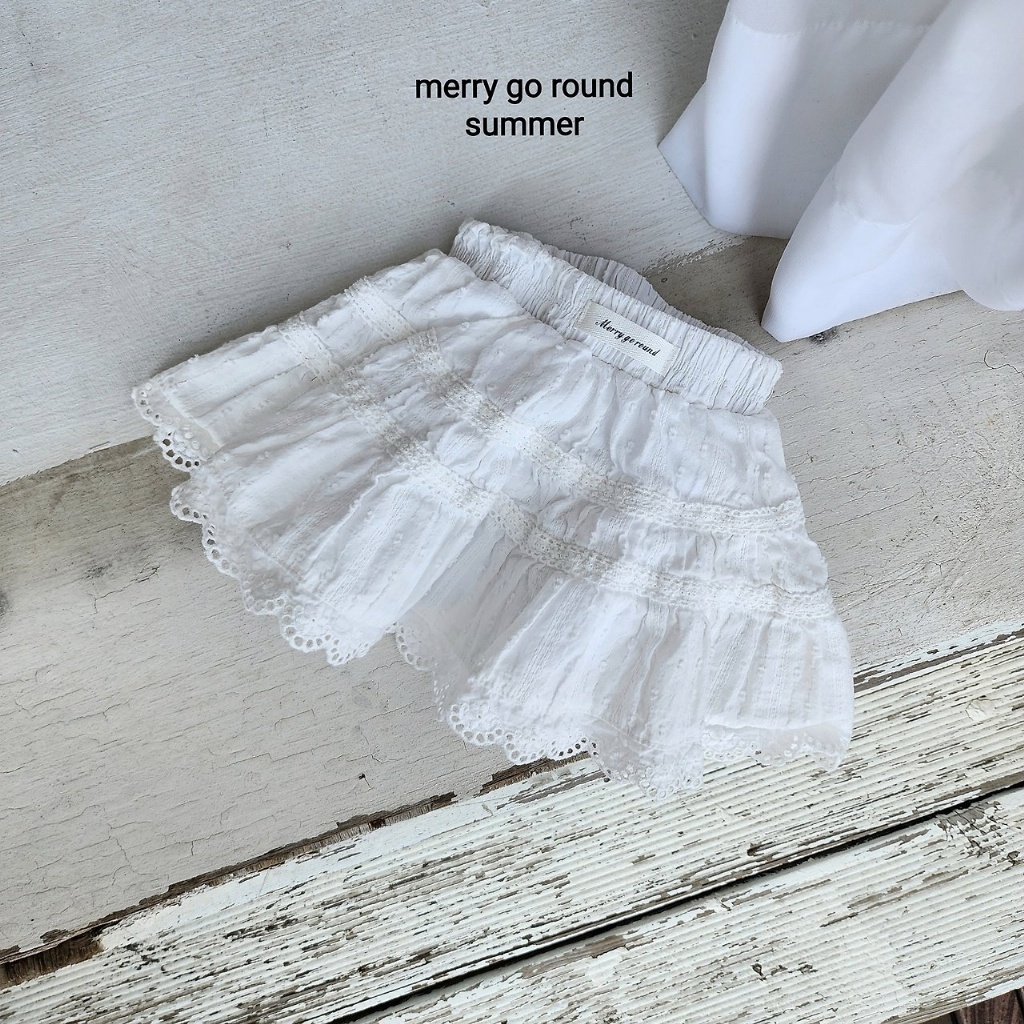 正韓夏Merry-go-round 鬆緊蕾絲小白裙