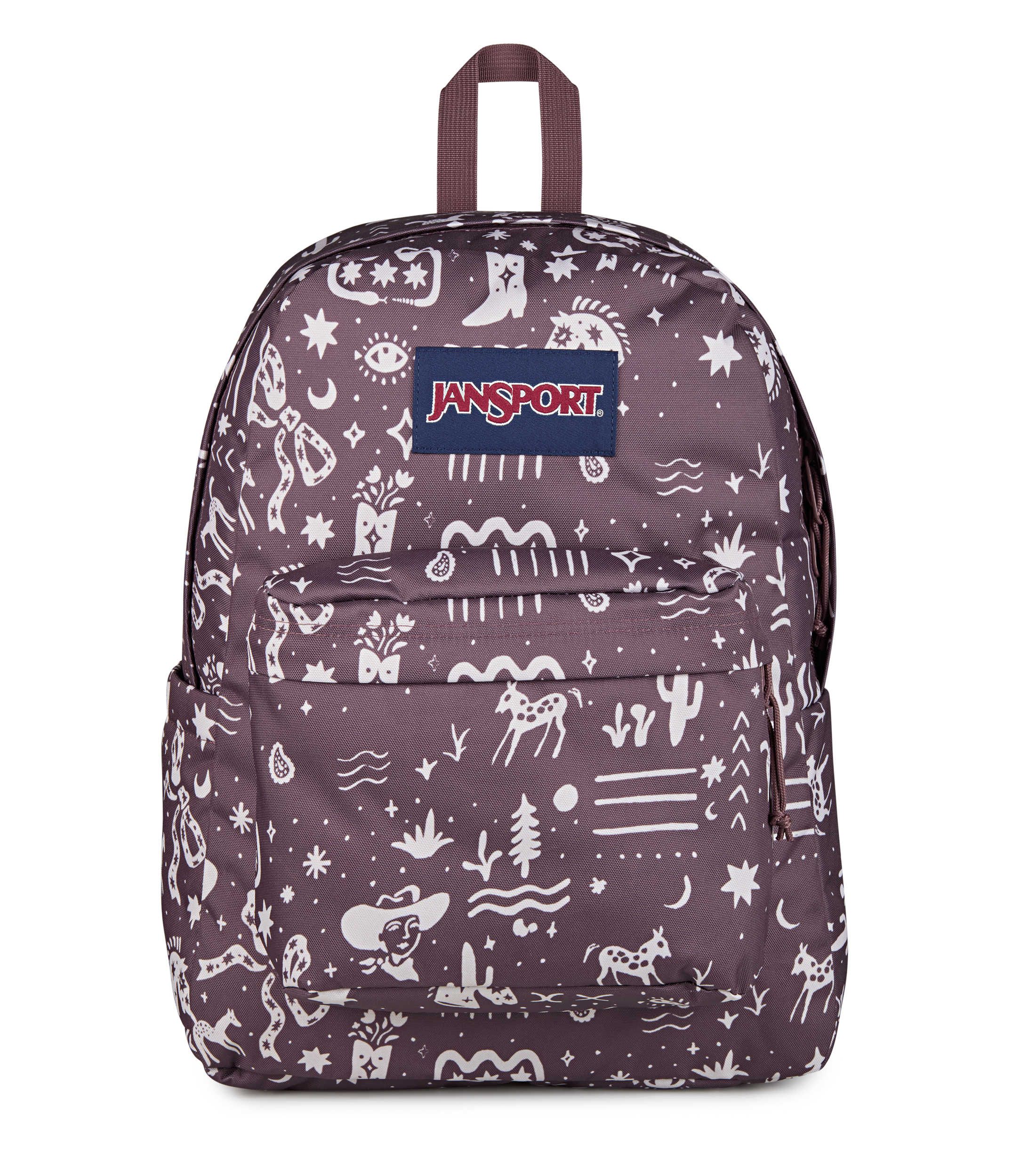 JANSPORT SUPERBREAK PLUS - YEEHAW AND HORSES MAHOGANY HAZE/CREAM