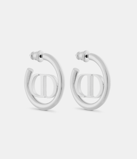 LYS01572 Dior 30 Montaigne 銀色圓環耳環