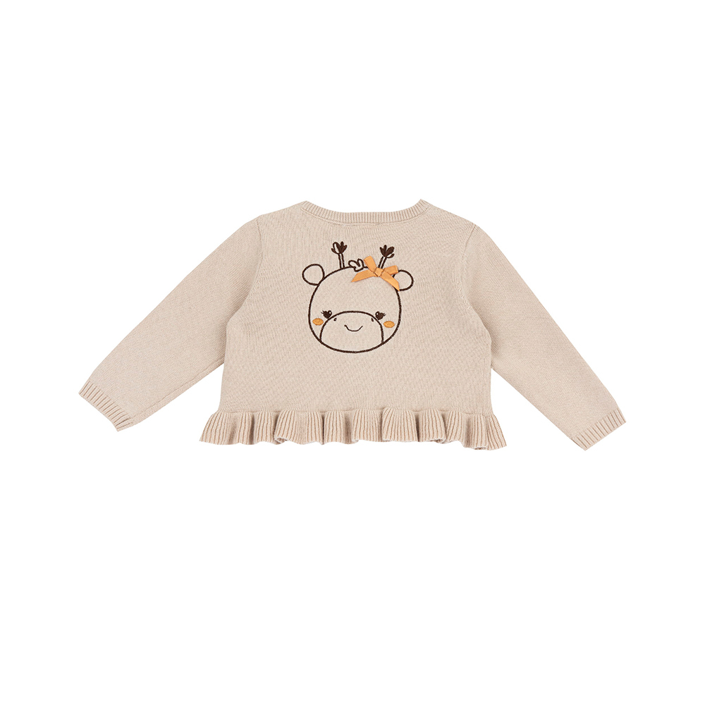 摩洛哥花園-提織長頸鹿棉質針織外套