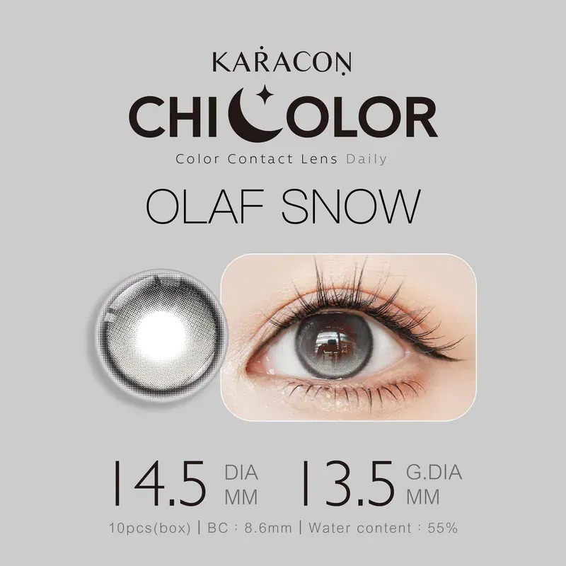 [日拋] Karacon CHICOLOR 55% 1 Day #48 Olaf Snow 歐拉灰｜日拋彩妝隱形眼鏡｜每盒10片