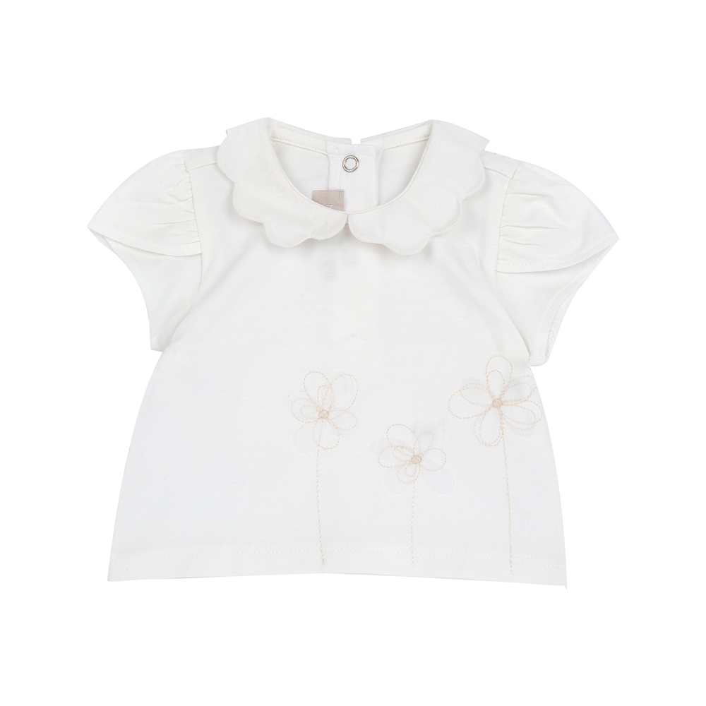 摩洛哥花園-花瓣領短袖上衣