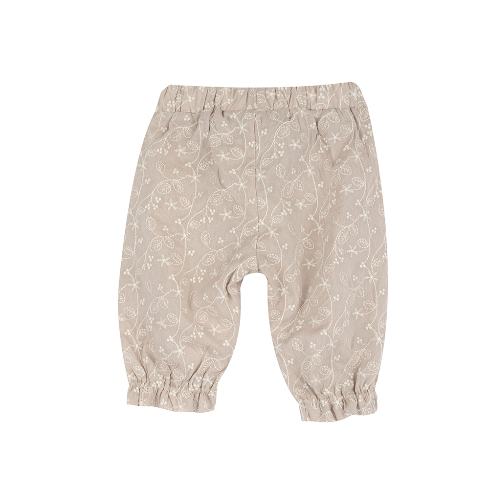 摩洛哥花園-繡花朵布泡泡長褲