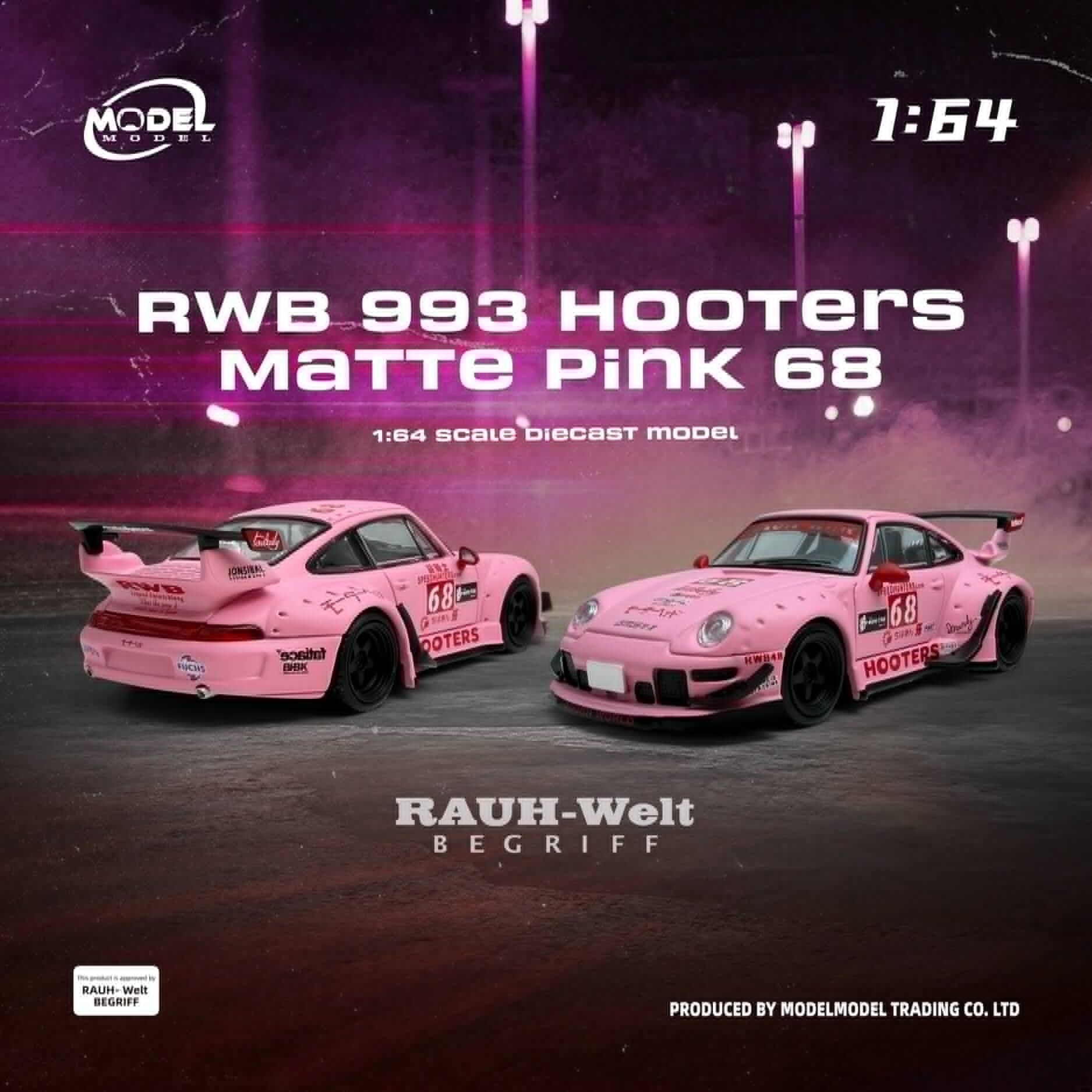 預訂:1/64 Model Model RWB 993 Hooters Matte Pink #68 (MM64-RWB993-013)