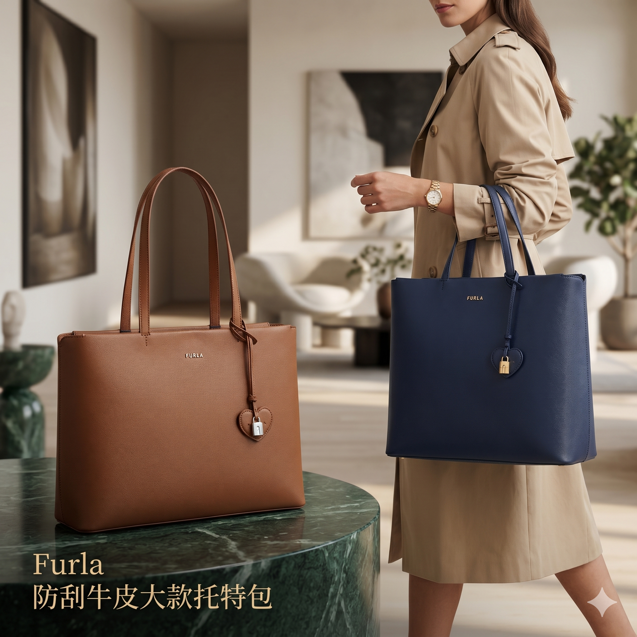 【預購】 H041850  Furla  防刮牛皮大款托特包