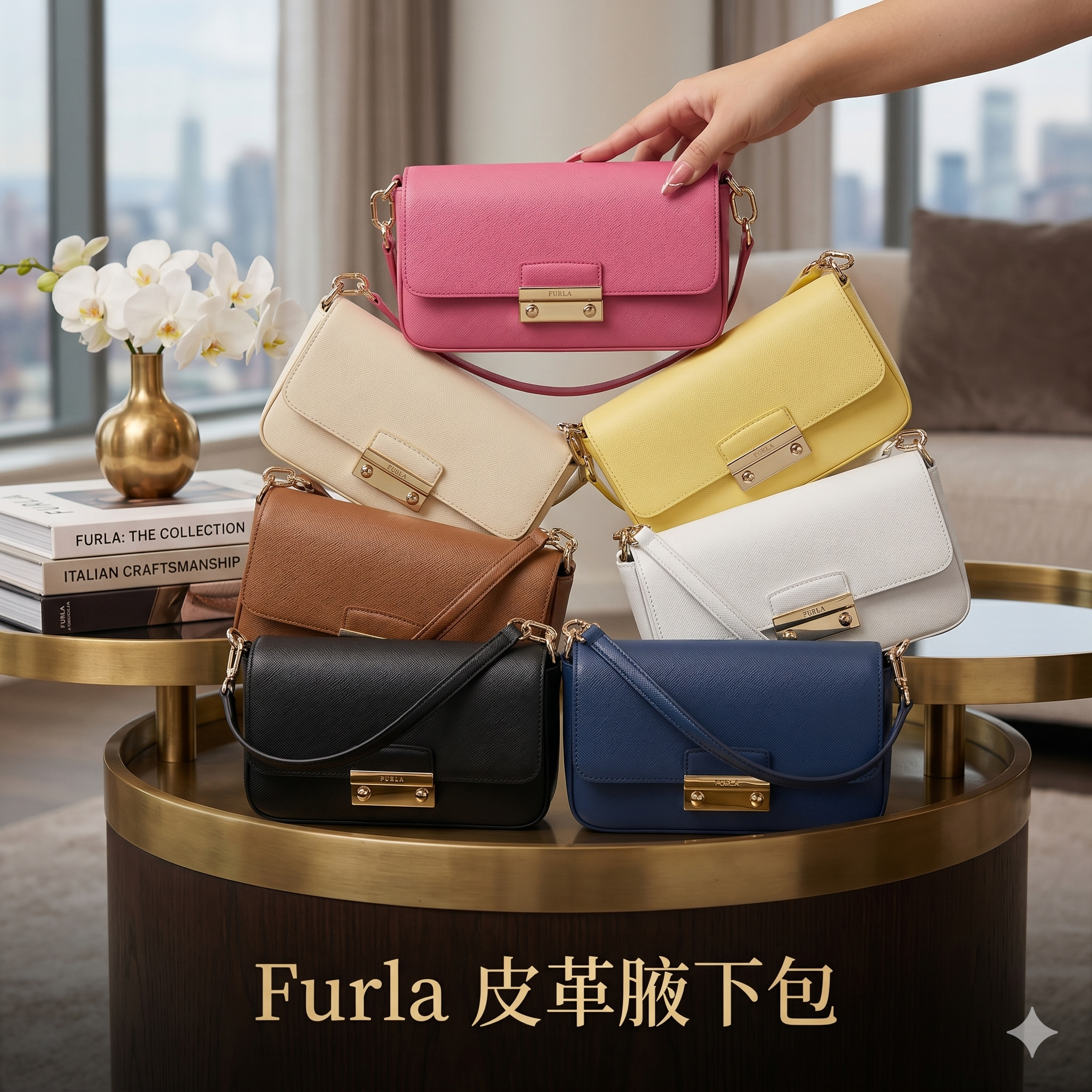 【預購】 H041855  Furla 皮革腋下包
