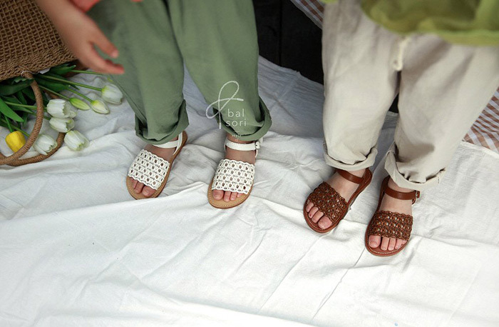 正韓夏Babyzzam(balsori) 兩色森系編織涼鞋