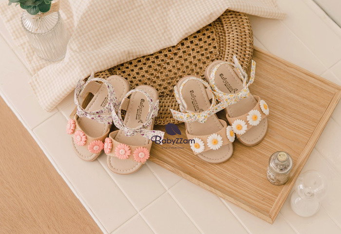 正韓夏Babyzzam 兩色小雛菊度假涼鞋
