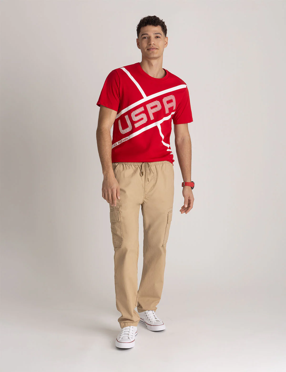 【預購】U.S. POLO ASSN. H041804 線條圖案 T 恤